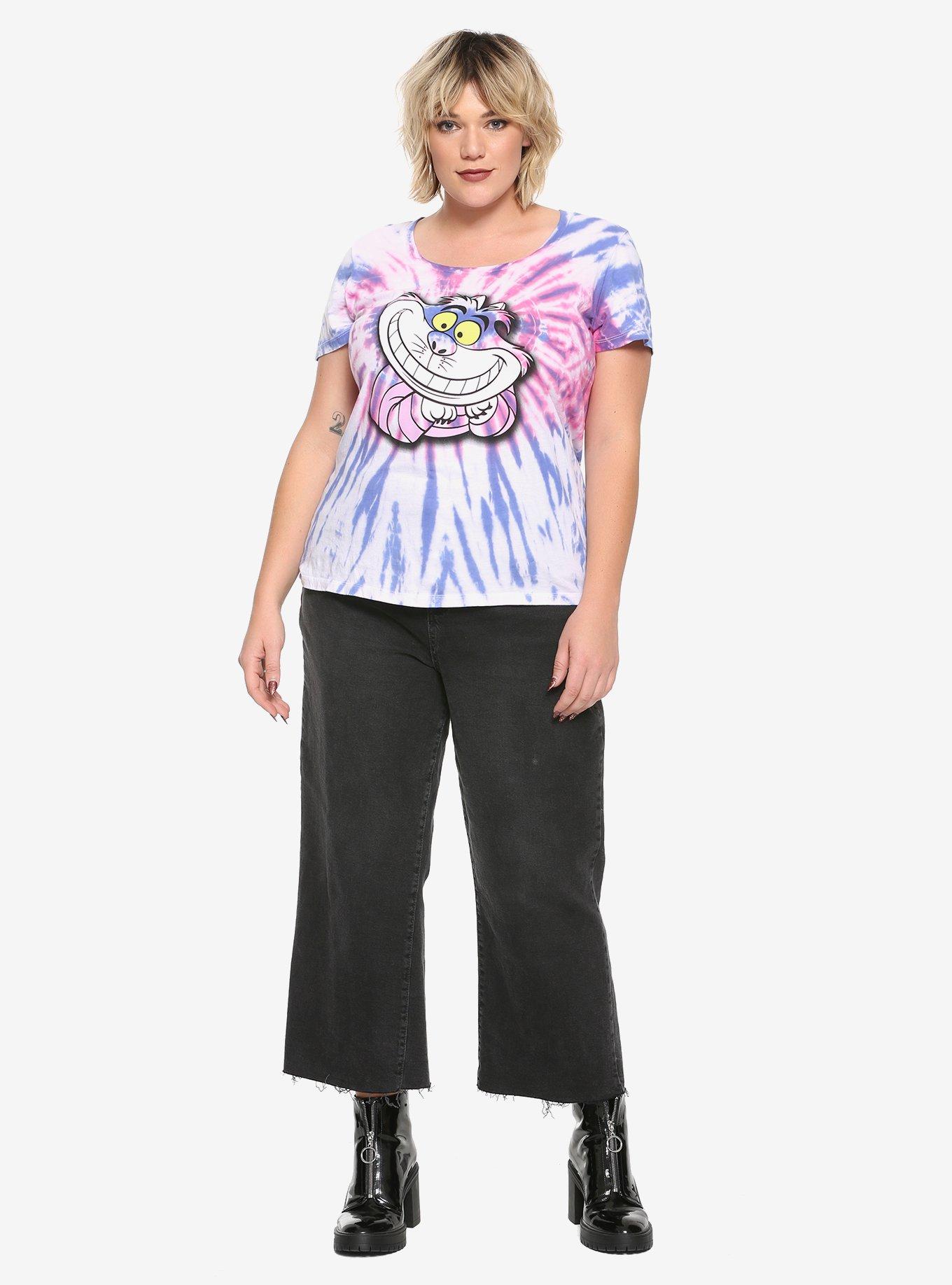 Disney Alice In Wonderland Cheshire Cat Tie-Dye Girls T-Shirt Plus Size, , alternate