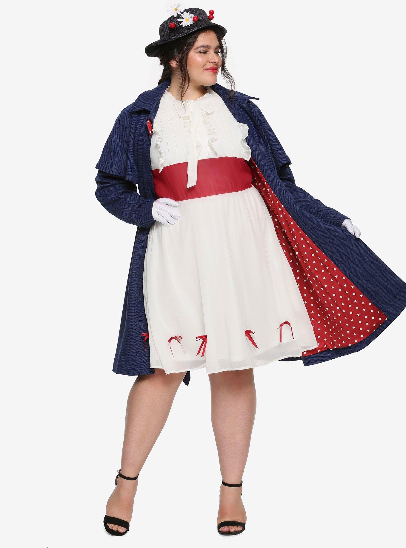 Her Universe Disney Mary Poppins Classic Chiffon Dress Plus Size, WHITE, alternate