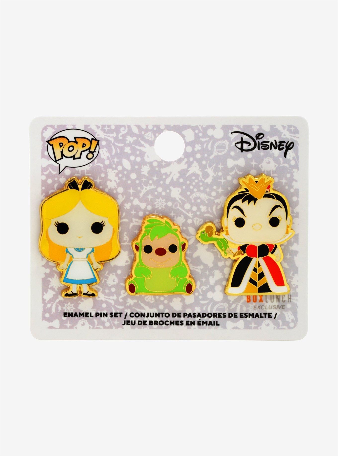 Funko Pop! Disney Alice In Wonderland Alice Queen Of Hearts & Hedgehog Enamel Pin Set - BoxLunch Exclusive, , alternate