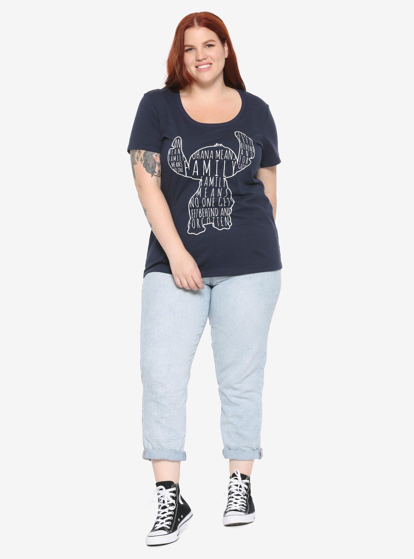 Disney Lilo & Stitch Ohana Means Family Girls T-Shirt Plus Size, MULTI, alternate