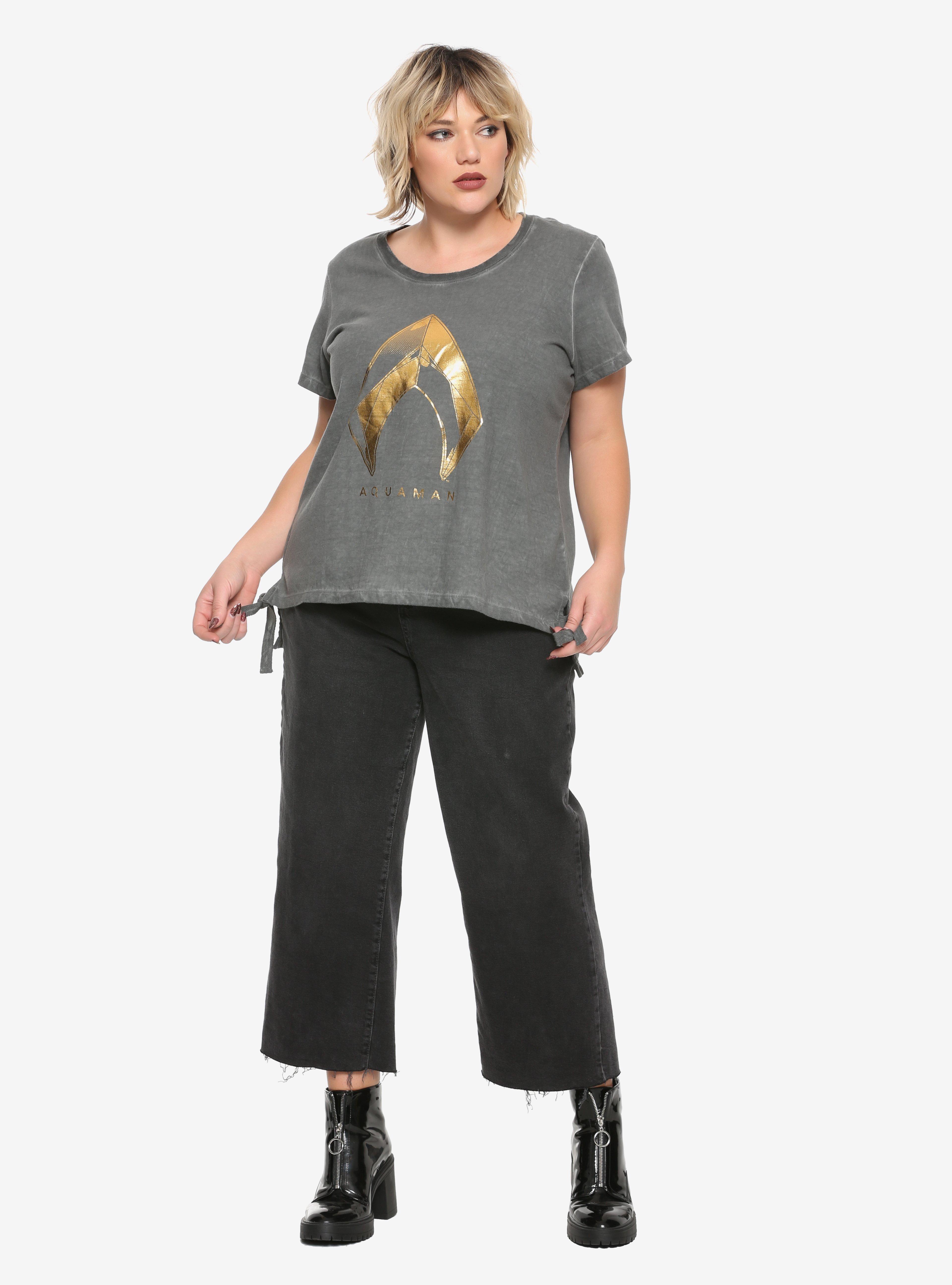 DC Comics Aquaman Atlantis Side Tie Girls T-Shirt Plus Size, , alternate