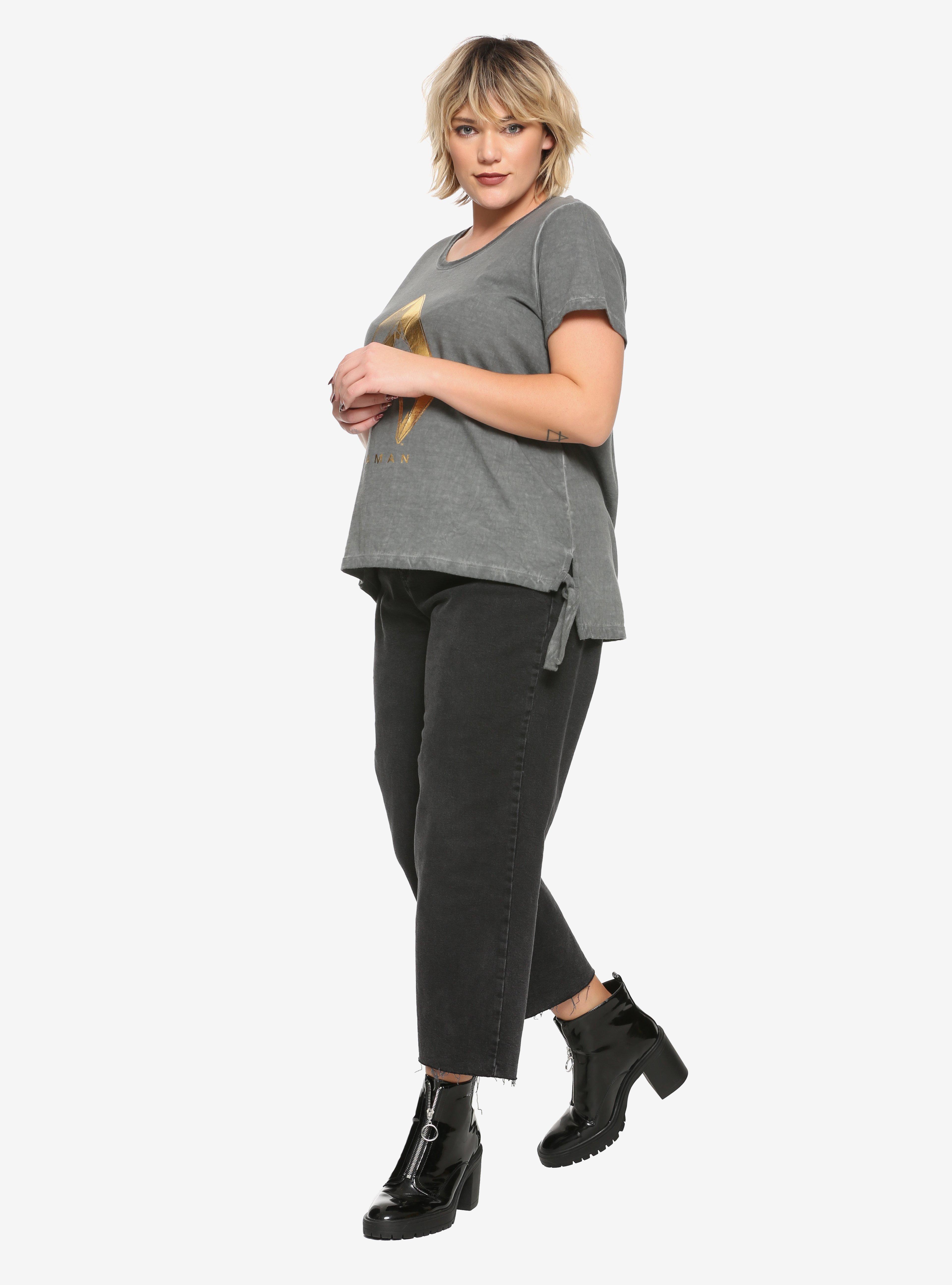 DC Comics Aquaman Atlantis Side Tie Girls T-Shirt Plus Size, , alternate