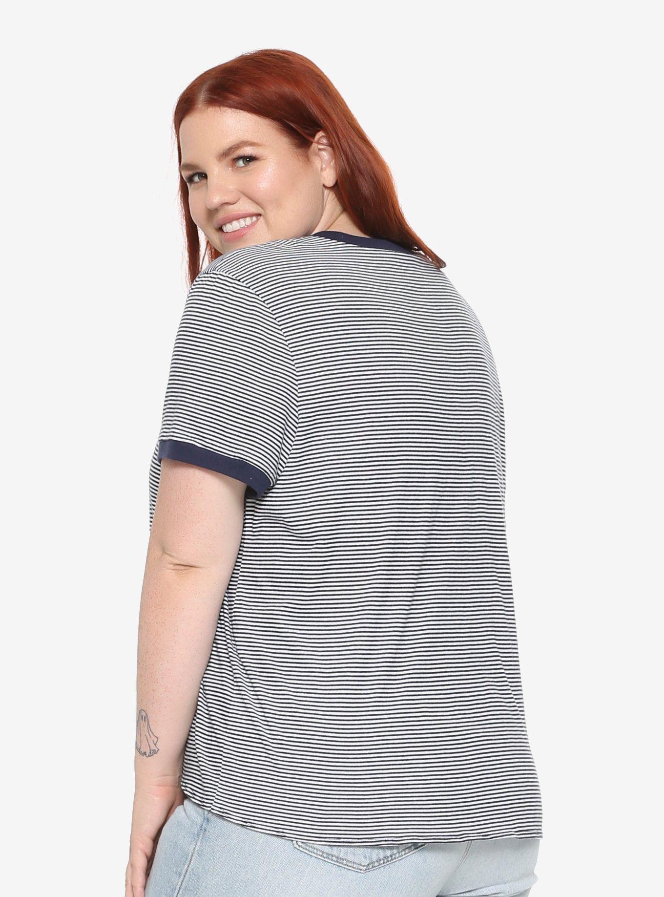 World Of Warcraft Alliance Tie-Front Striped T-Shirt Plus Size, , alternate