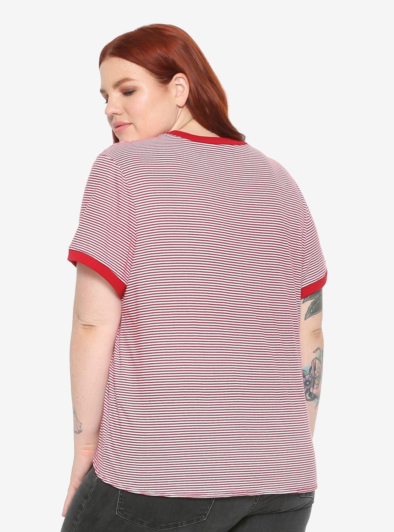 World Of Warcraft Horde Tie-Front Striped T-Shirt Plus Size, , alternate