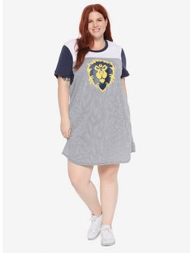 World Of Warcraft Alliance Striped T-Shirt Dress Plus Size, , hi-res