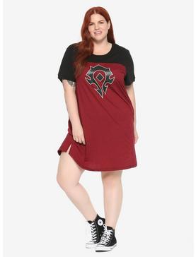 World Of Warcraft Horde Striped T-Shirt Dress Plus size, , hi-res