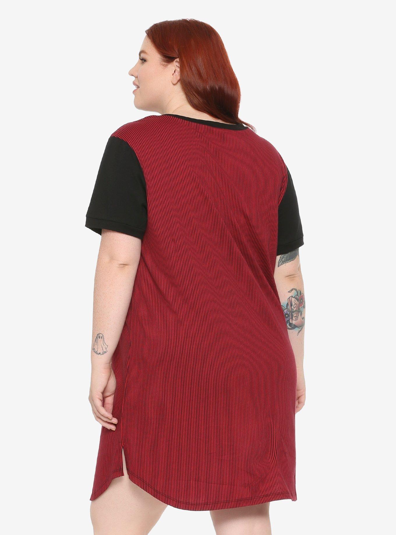 World Of Warcraft Horde Striped T-Shirt Dress Plus size, , alternate