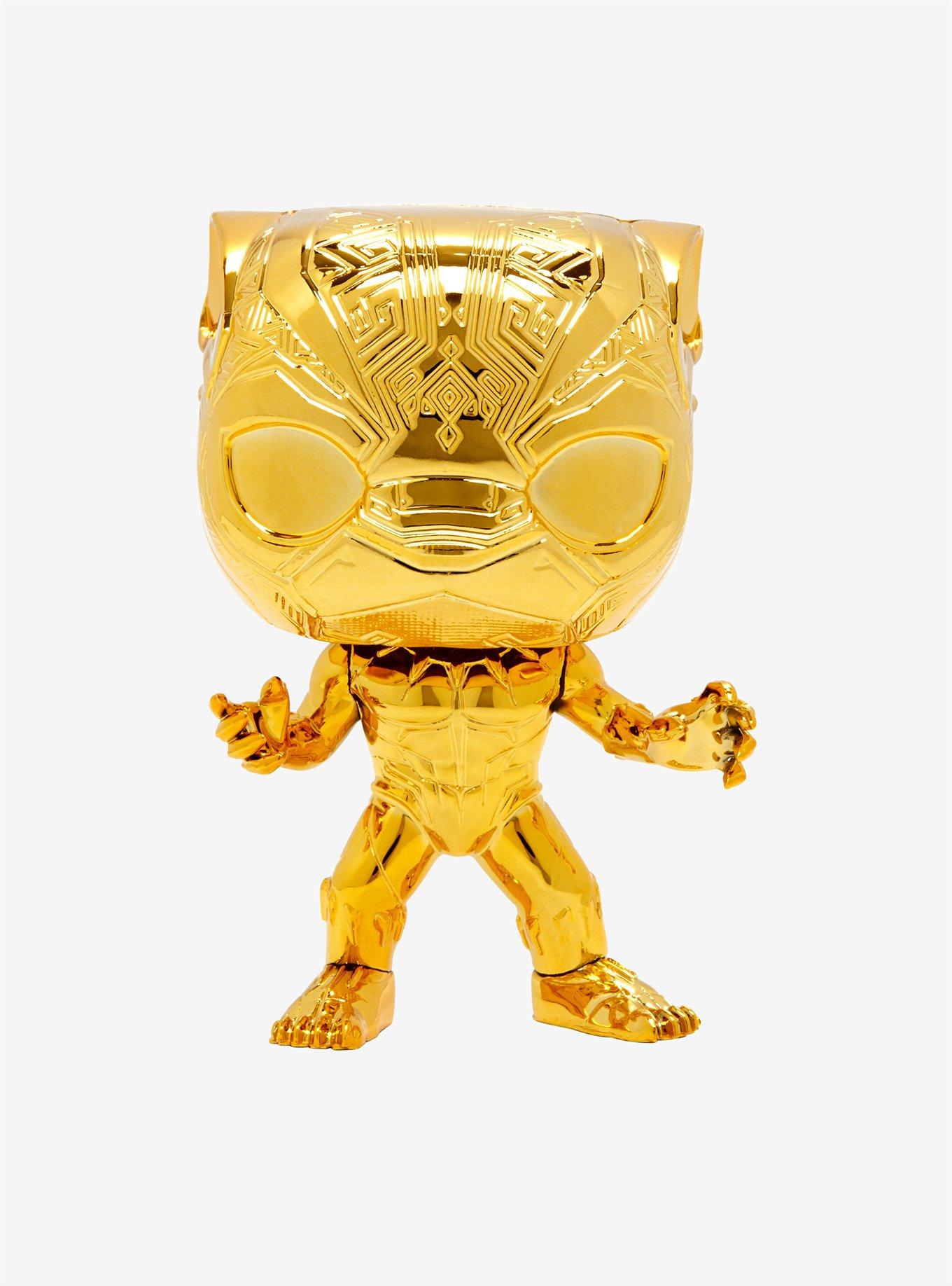 Funko Marvel Studios: The First Ten Years Pop! Gold Chrome Black Panther Bobble-Head, , alternate