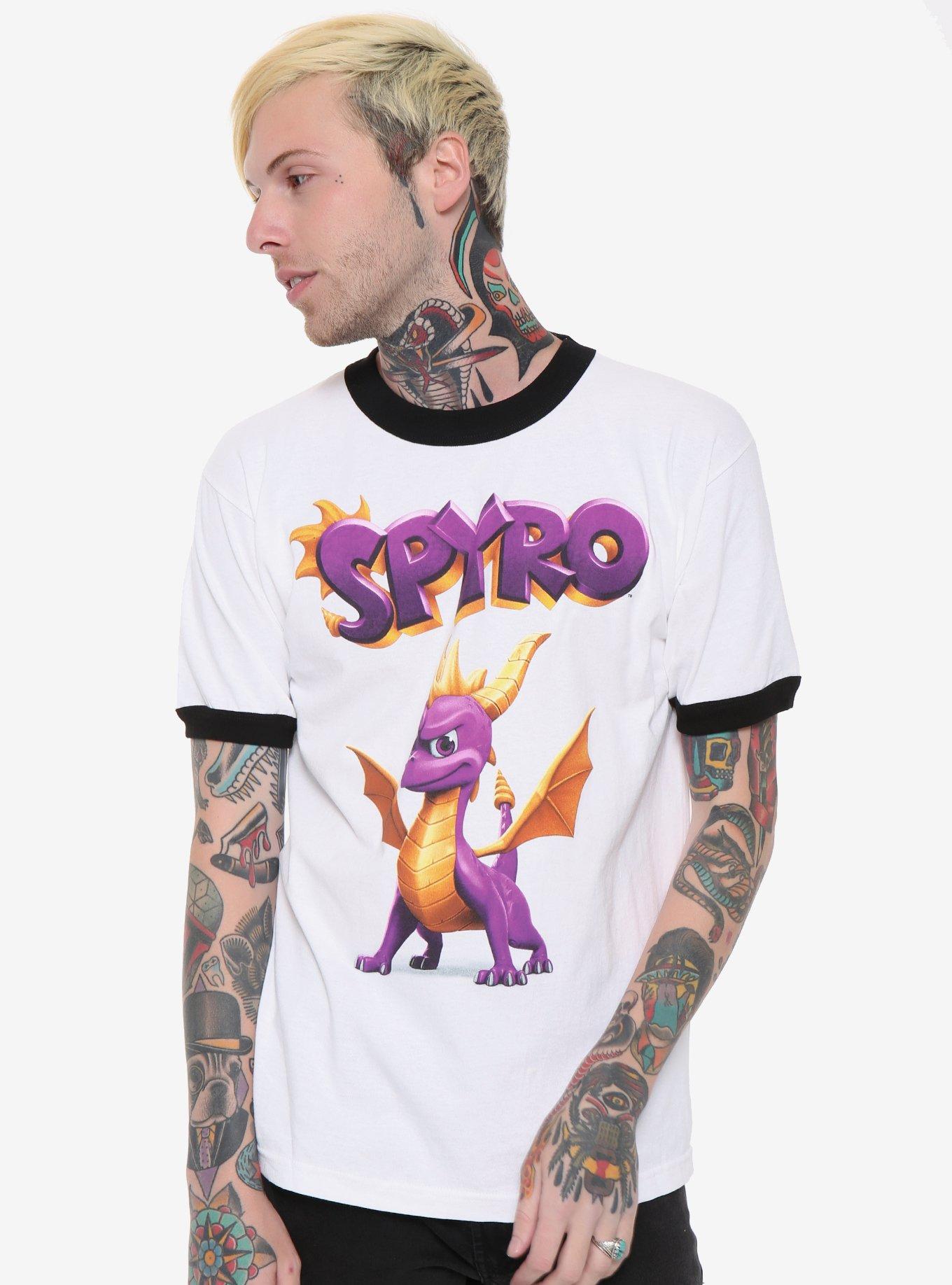 Spyro White & Black Ringer T-Shirt, , alternate