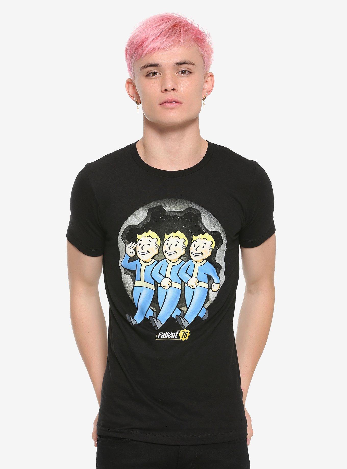 Fallout 76 Vault Boy Trio T-Shirt, BLACK, alternate