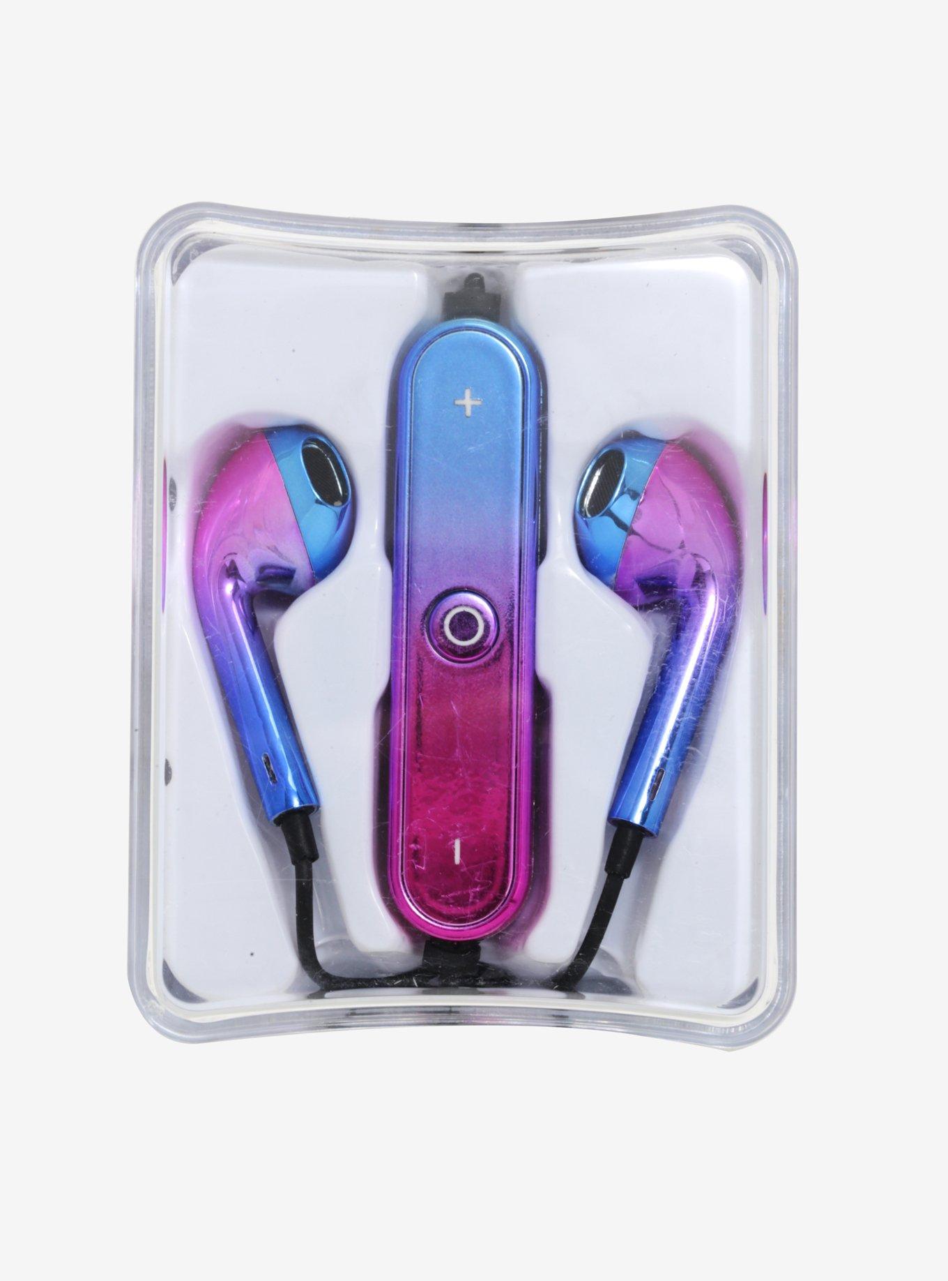 Iridescent Purple & Blue Bluetooth Earbuds, , alternate