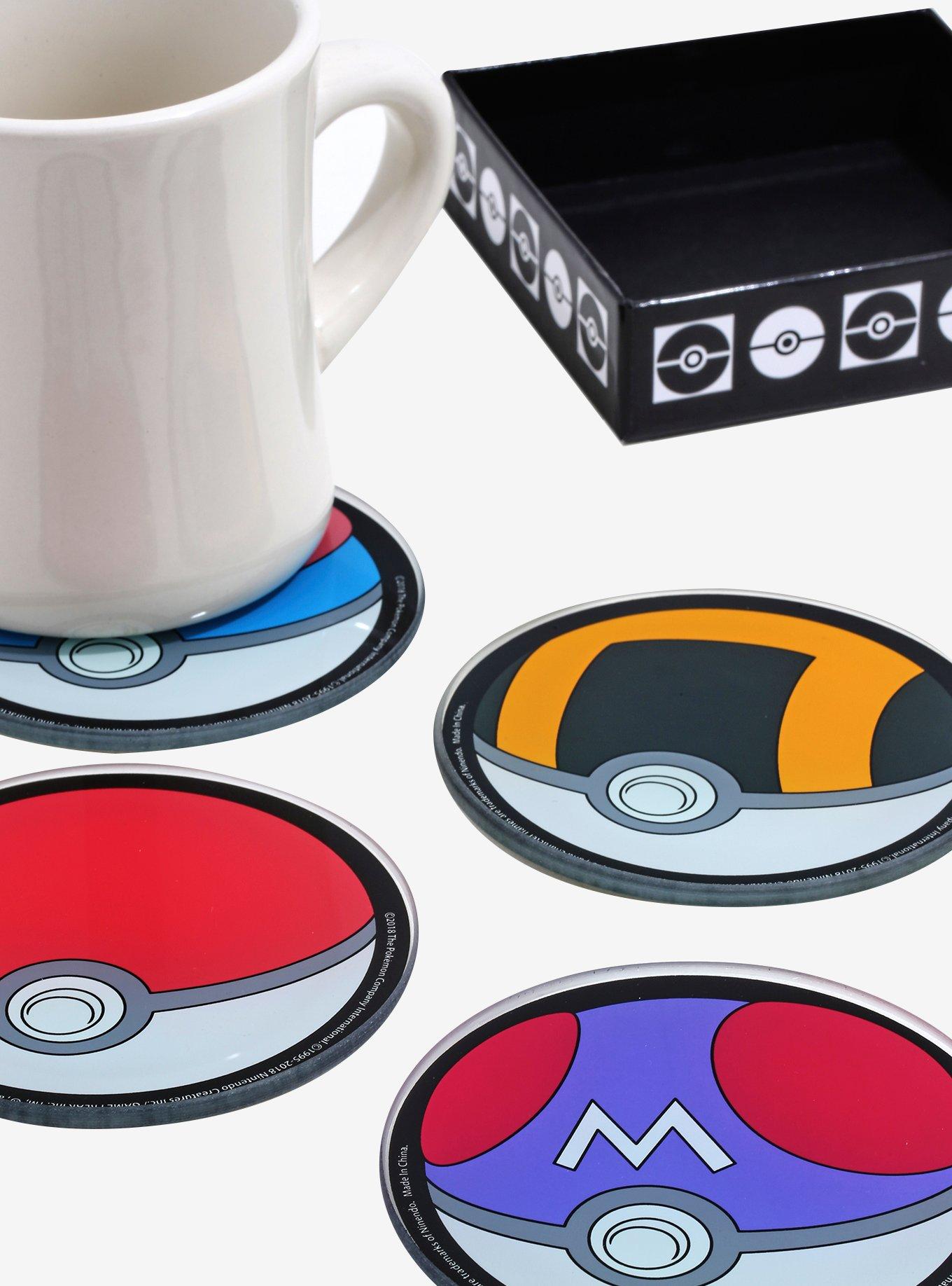 Pokemon Poke Ball Glass Coaster & Holder Set - BoxLunch Exclusive, , alternate