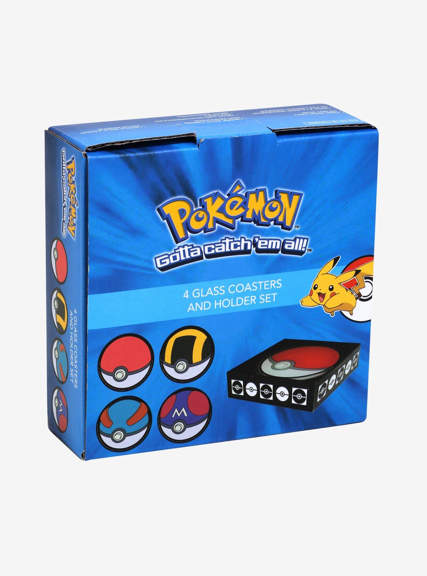 Pokemon Poke Ball Glass Coaster & Holder Set - BoxLunch Exclusive, , alternate
