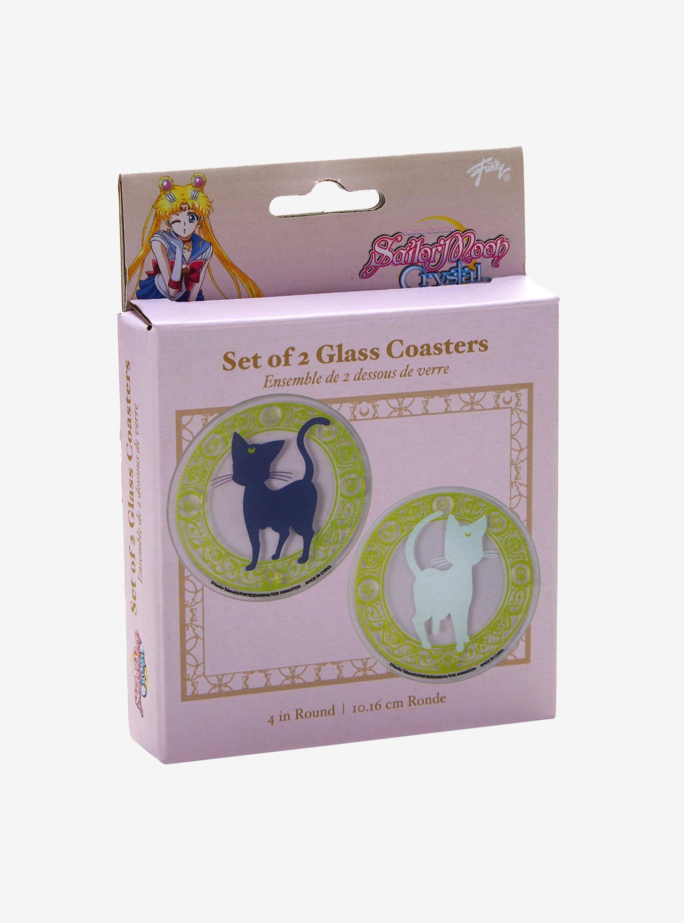 Sailor Moon Luna & Artemis Glass Coaster Set - BoxLunch Exclusive, , alternate