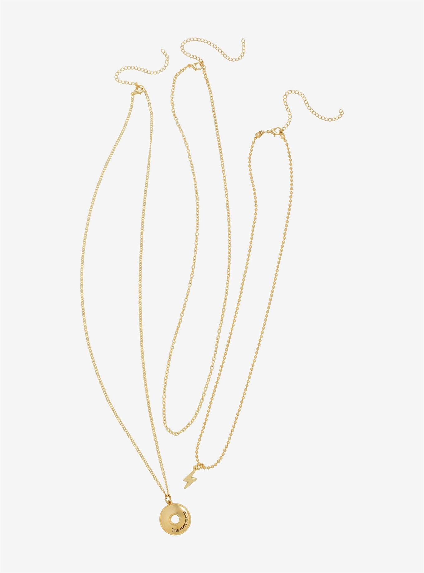 Harry Potter The Chosen One Lightning Bolt Layered Necklaces - BoxLunch Exclusive, , alternate