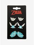 The Legend Of Zelda Silver & Blue CZ Earring Set, , alternate
