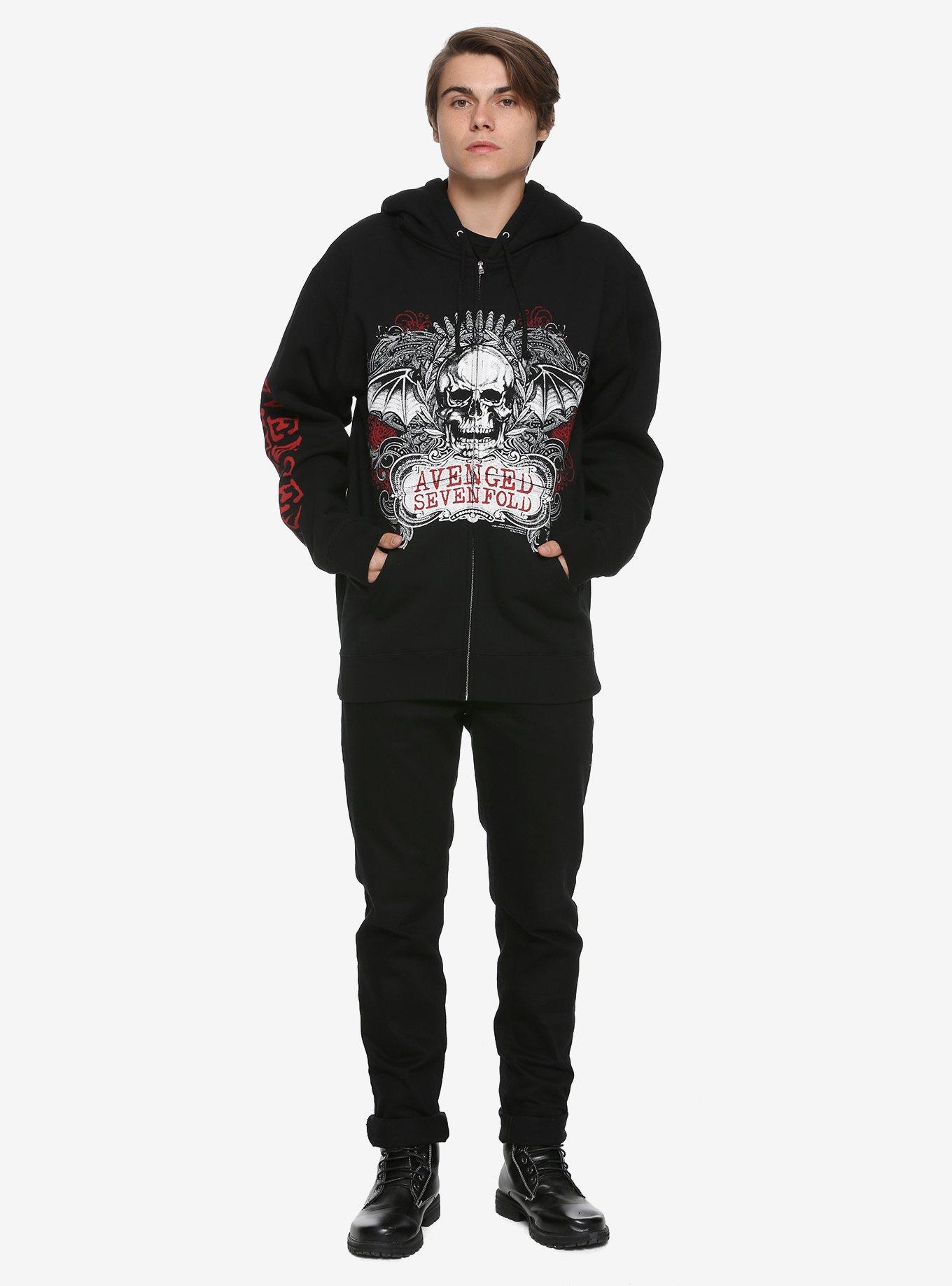 Avenged Sevenfold Winged Skull Hoodie, , alternate