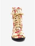 Floral Suede Combat Boots, , alternate