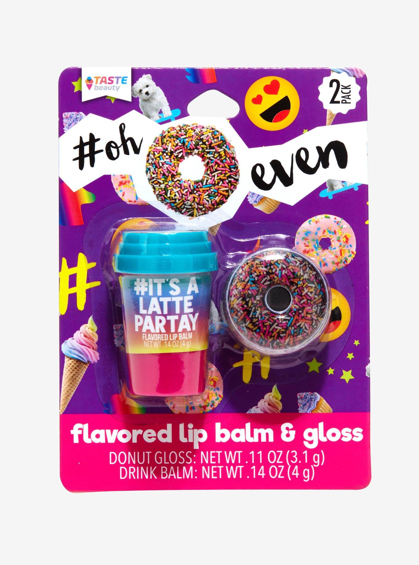 Donut & Latte Flavored Lip Balm & Gloss, , alternate