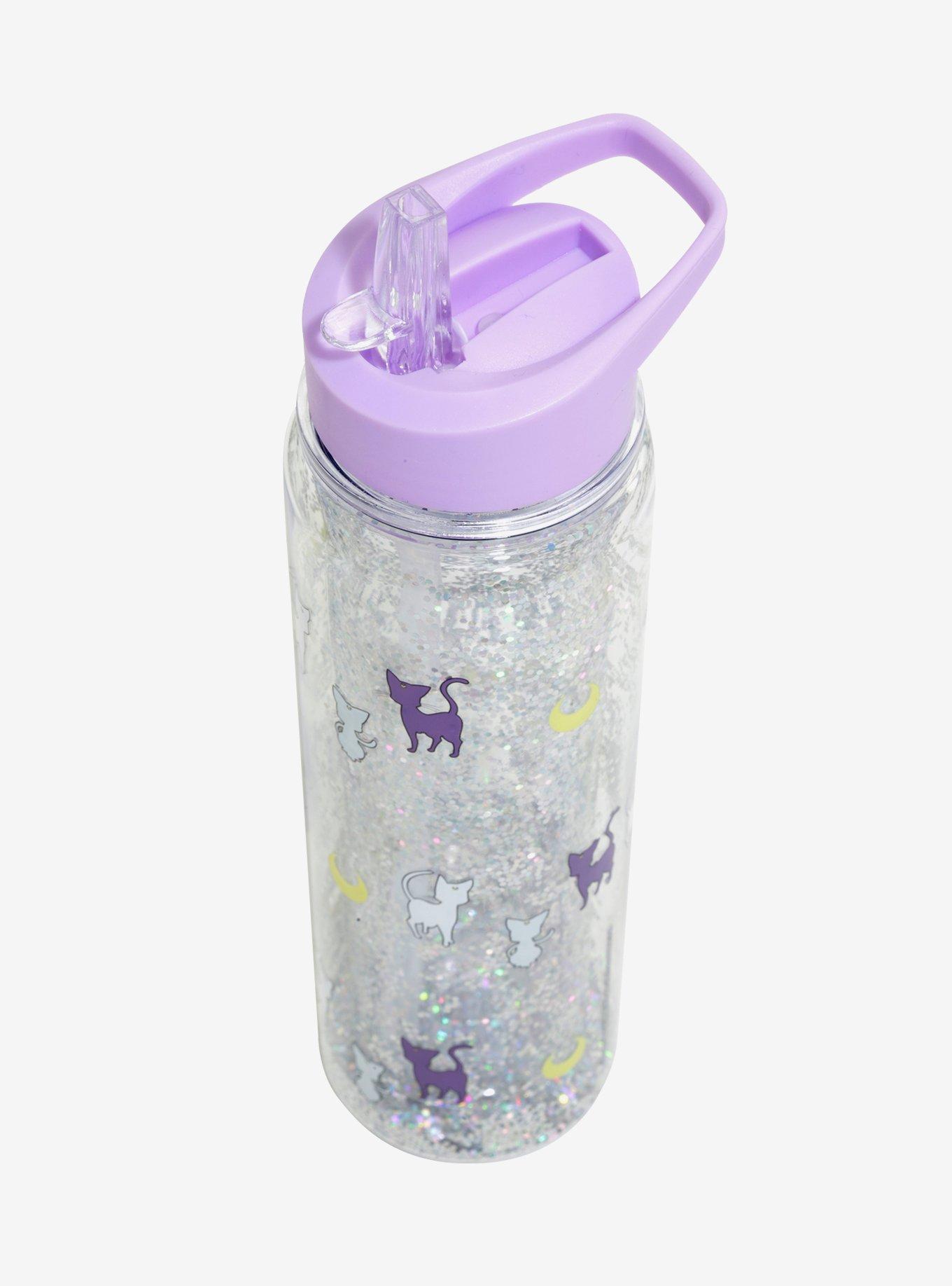 Sailor Moon Luna & Artemis Glitter Water Bottle - BoxLunch Exclusive, , alternate