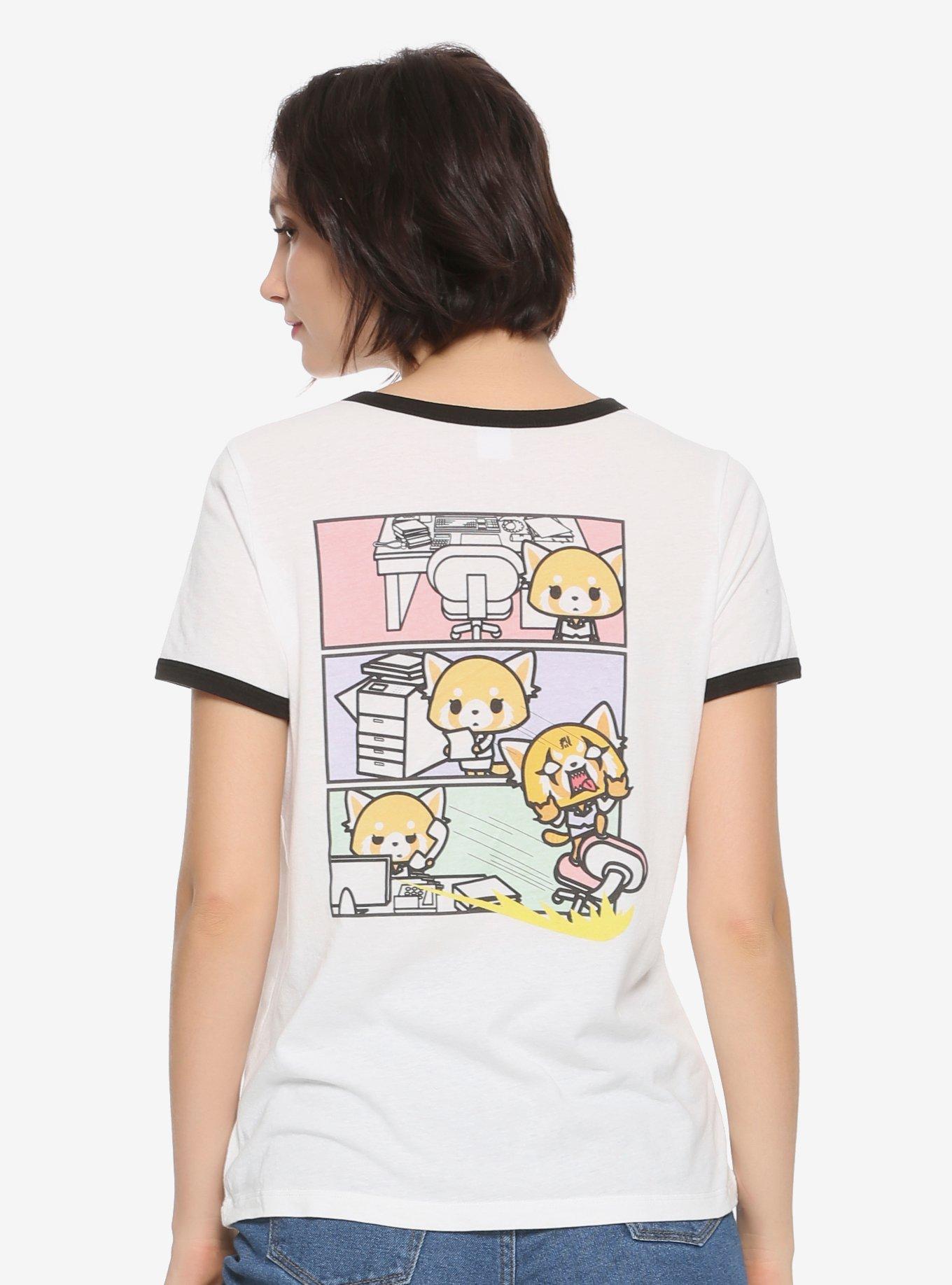 Aggretsuko Pastel Block Womens Ringer Tee - BoxLunch Exclusive, , alternate