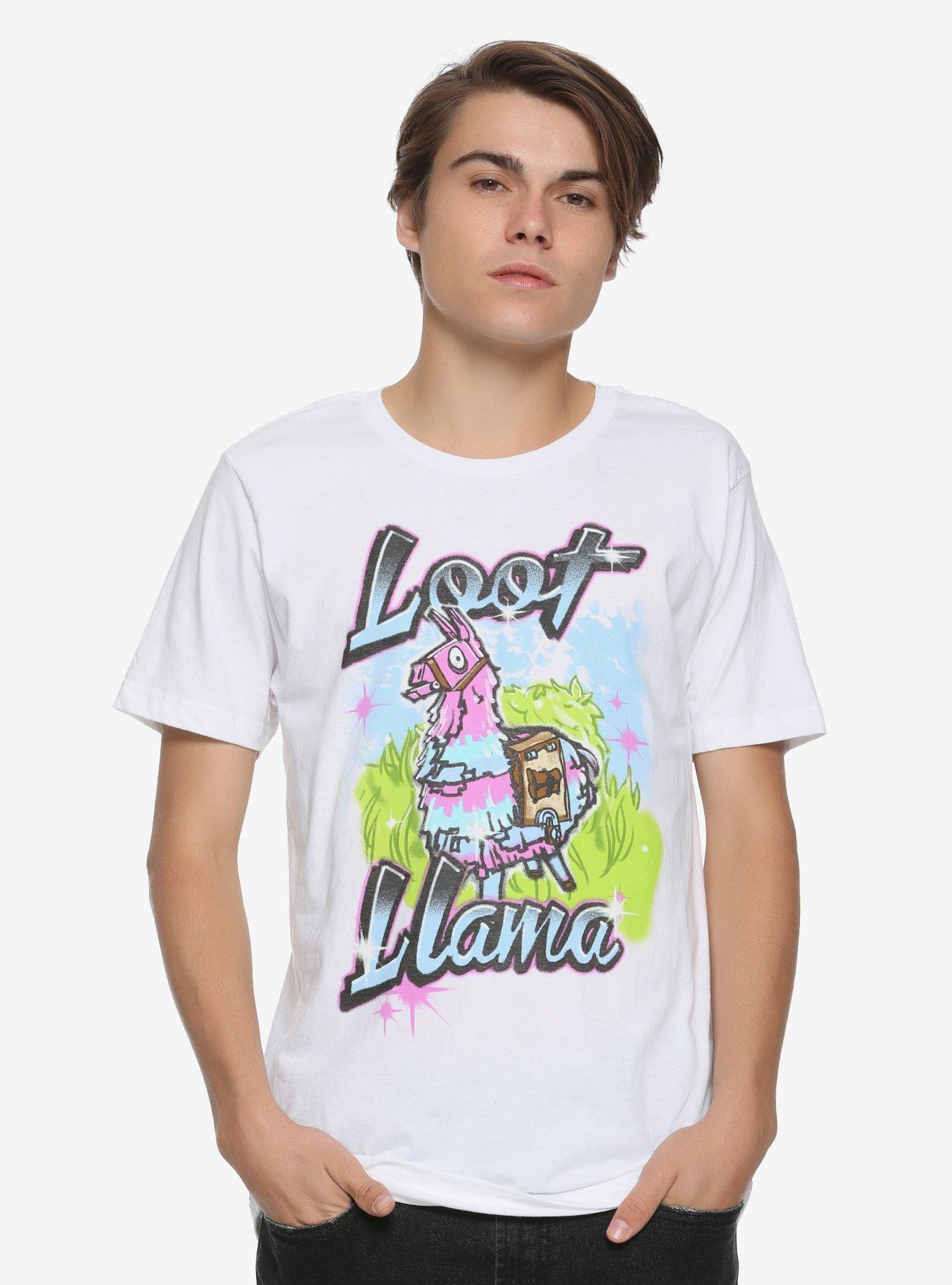 Fortnite Loot Llama Graffiti T-Shirt, WHITE, alternate