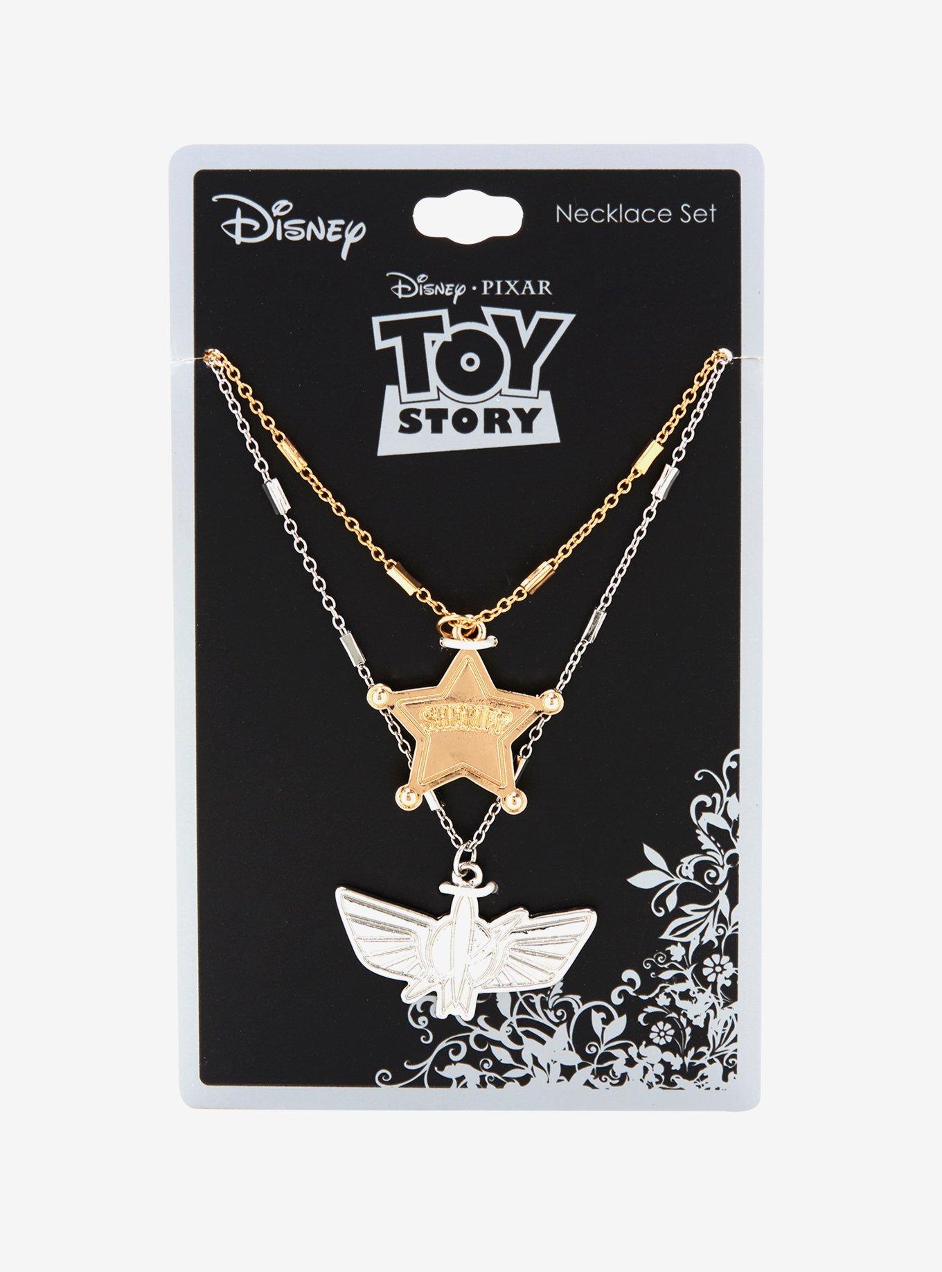 Disney Pixar Buzz Lightyear & Woody Best Friend Necklace Set, , alternate