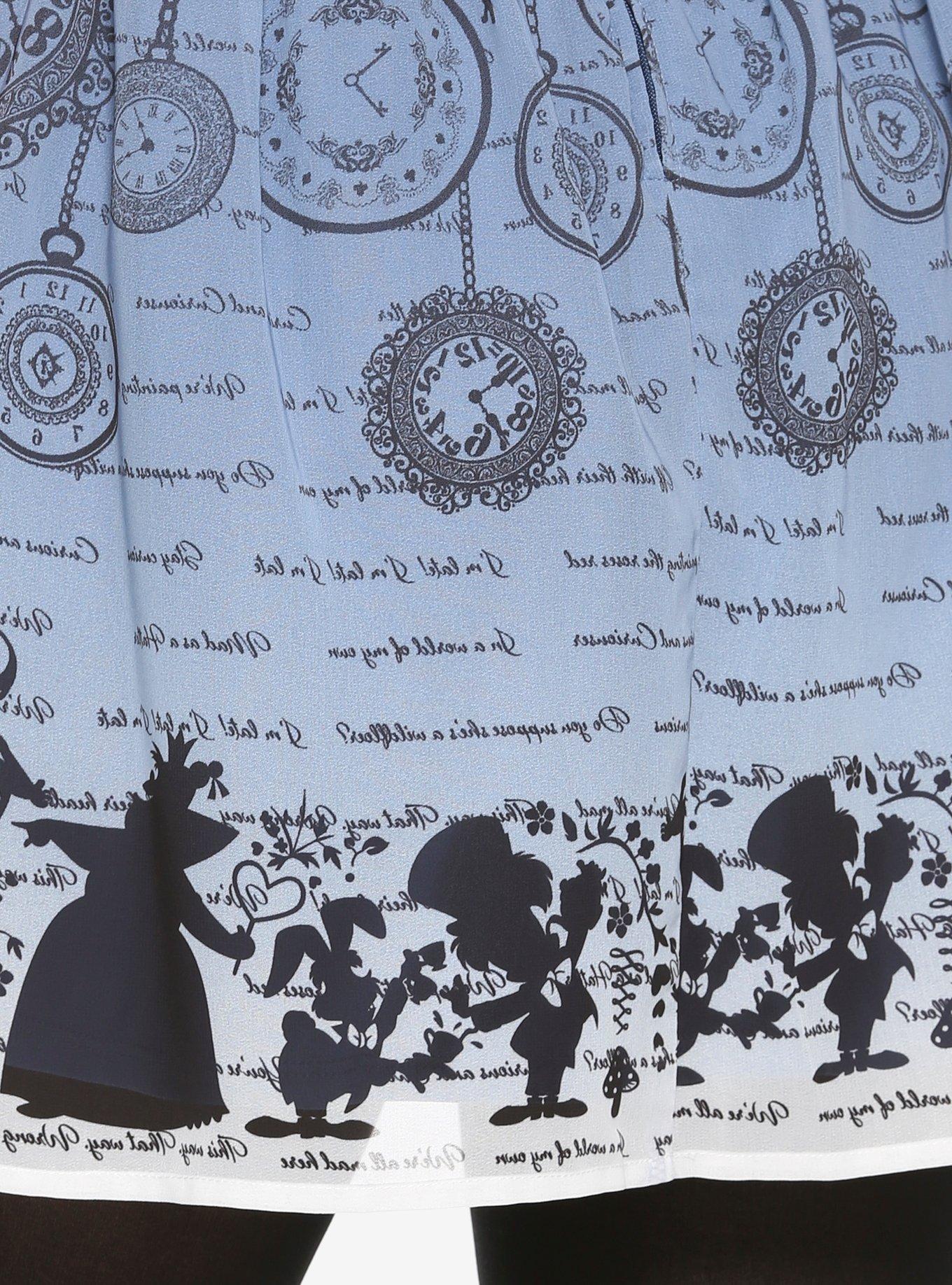 Her Universe Disney Alice In Wonderland Clock Skirt, , alternate