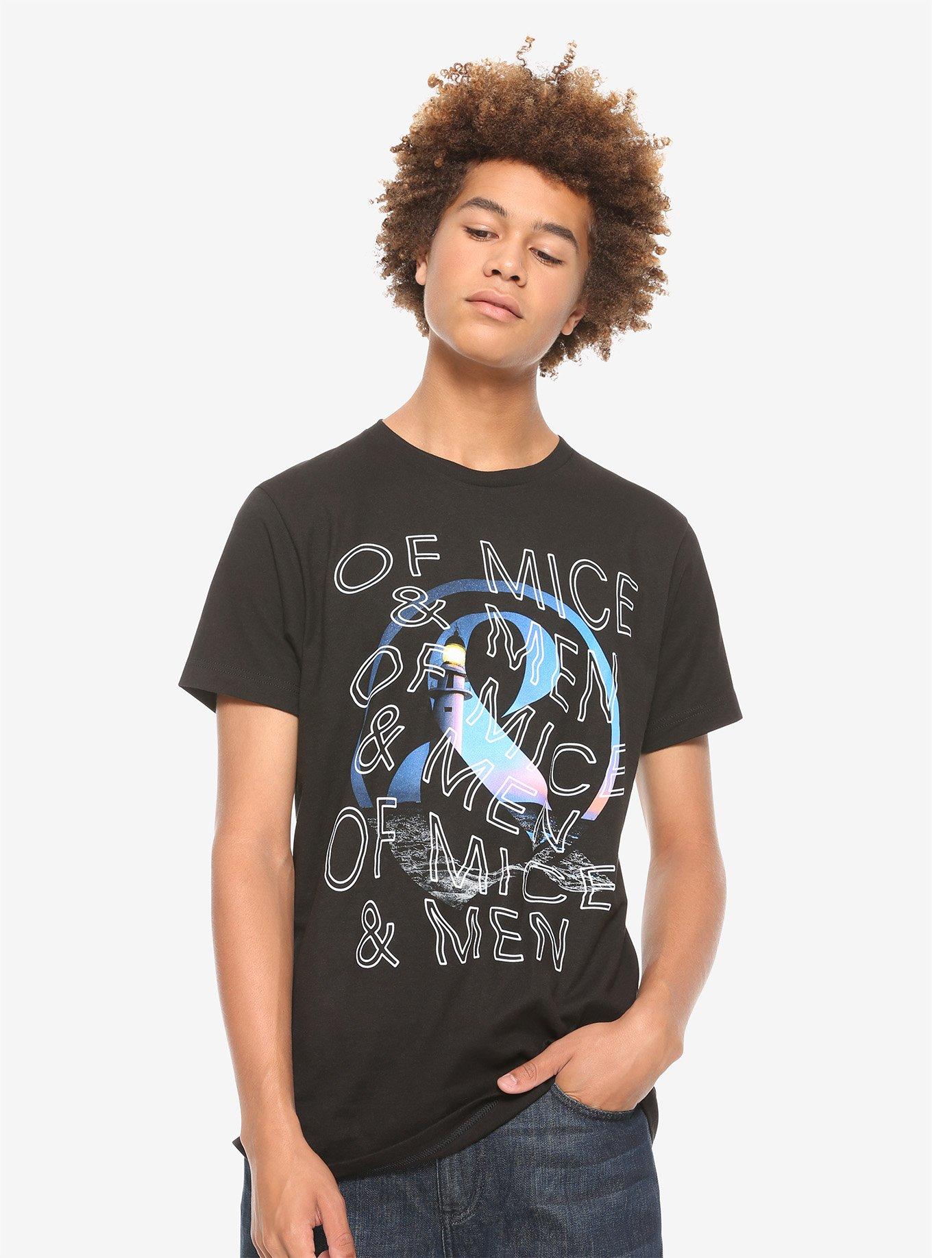 Of Mice & Men Lighthouse Warped Logo T-Shirt, BLACK, alternate