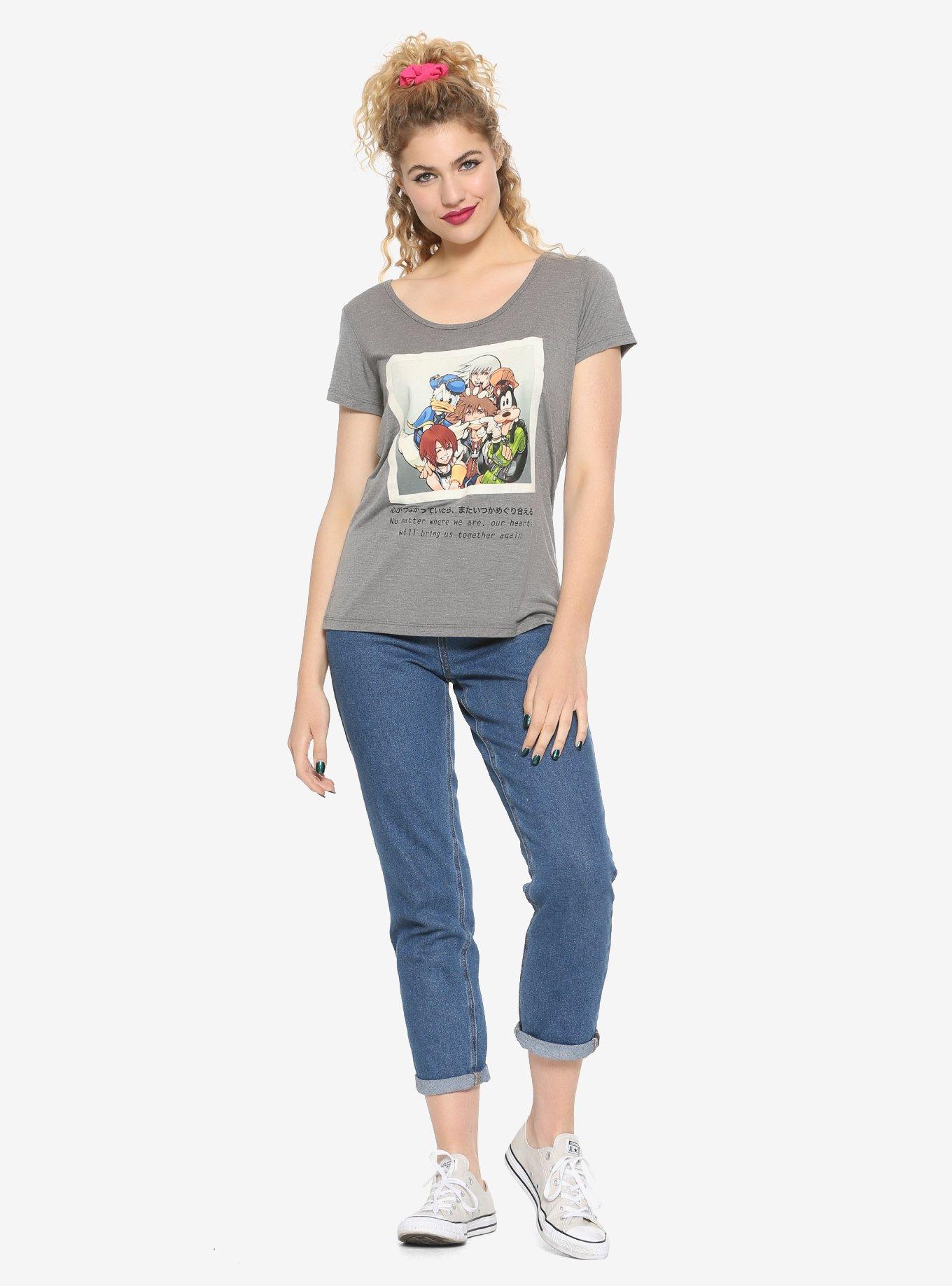Disney Kingdom Hearts Group Polaroid Girls T-Shirt, MULTI, alternate