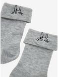 Studio Ghibli Totoro Grey Embroidered Cuff Ankle Socks, , alternate