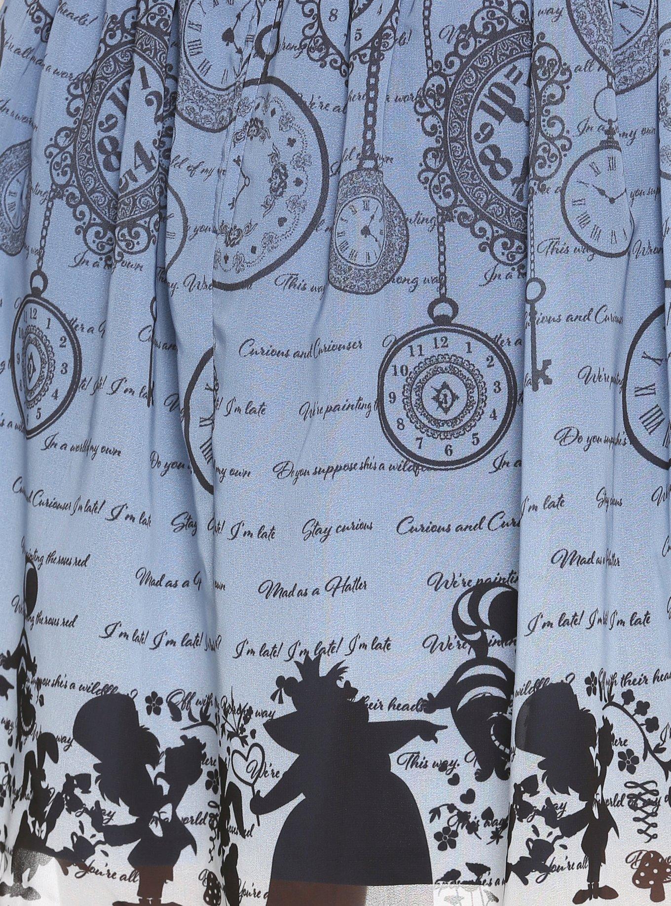 Her Universe Disney Alice In Wonderland Clock Skirt, , alternate