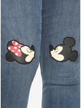 Disney Mickey Mouse & Minnie Mouse Kissing Patch High-Waisted Jeans Plus Size, BLACK, alternate