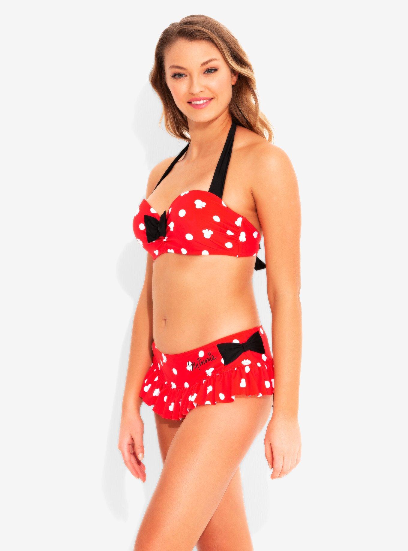 Disney Minnie Mouse Polka Dot Skirted Swim Bottoms, RED  WHITE  BLACK, alternate