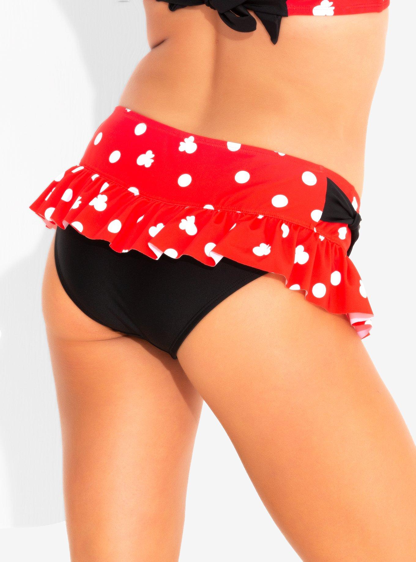 Disney Minnie Mouse Polka Dot Skirted Swim Bottoms, RED  WHITE  BLACK, alternate