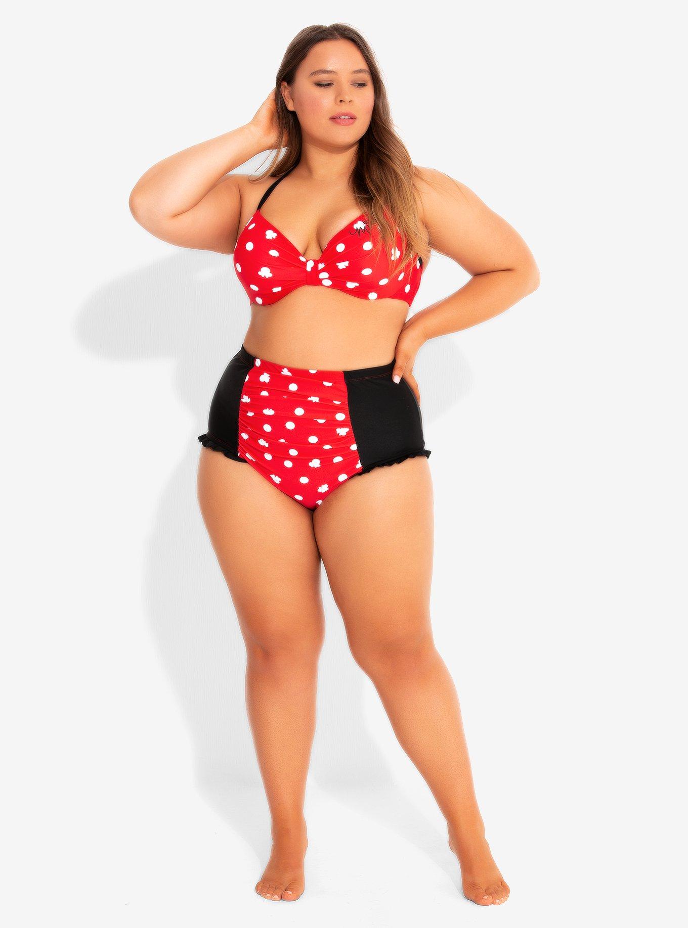 Disney Minnie Mouse Polka Dot Swim Top Plus Size, , alternate