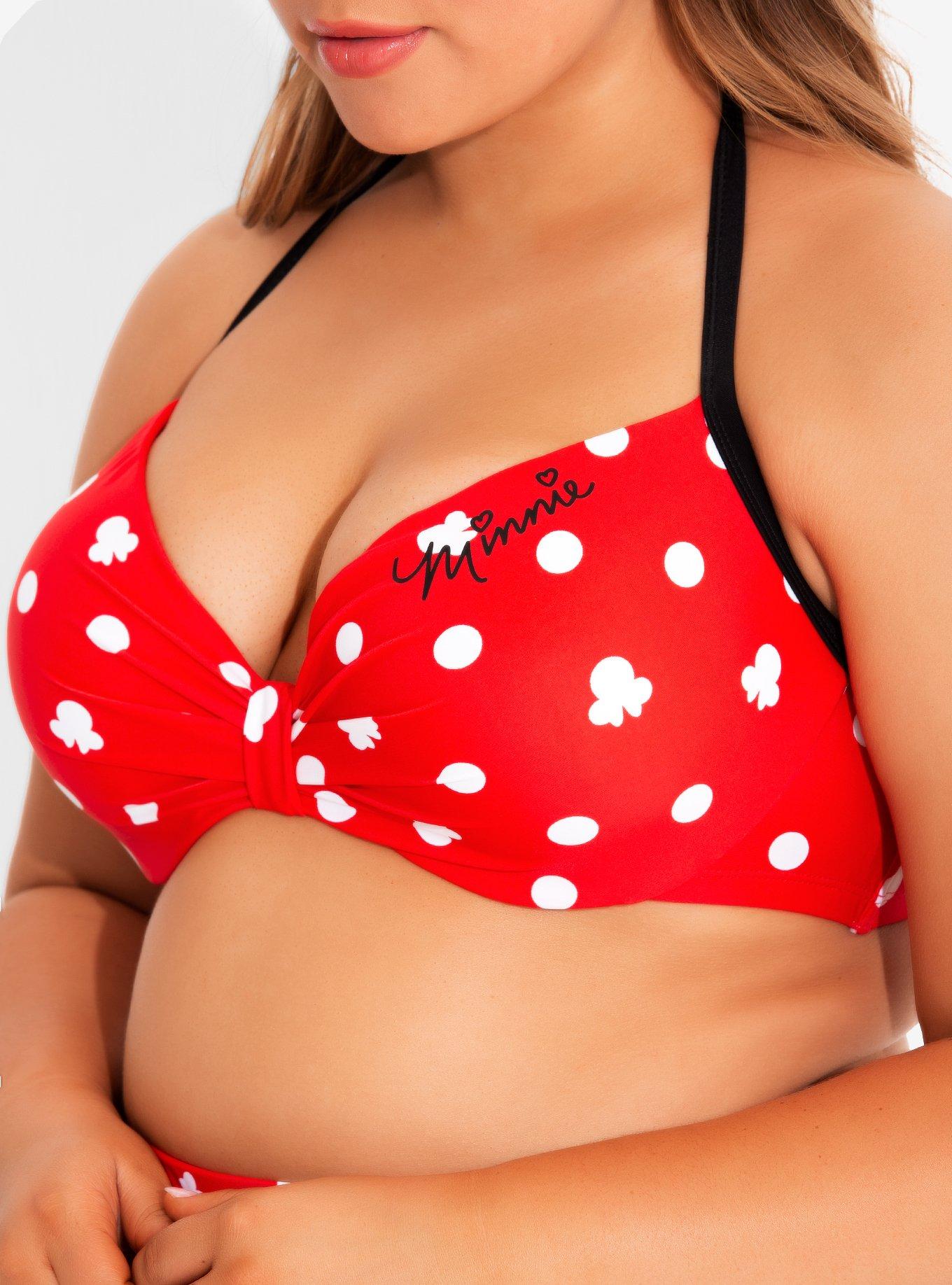 Disney Minnie Mouse Polka Dot Swim Top Plus Size, , alternate