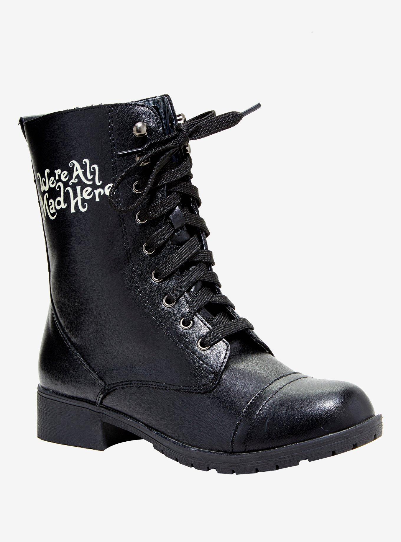 Alice In Wonderland Storybook Foldover Combat Boot, , alternate