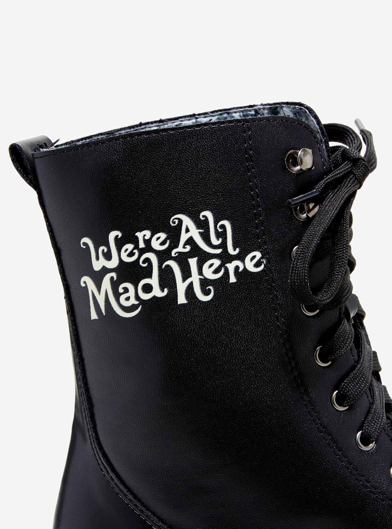 Alice In Wonderland Storybook Foldover Combat Boot, , alternate