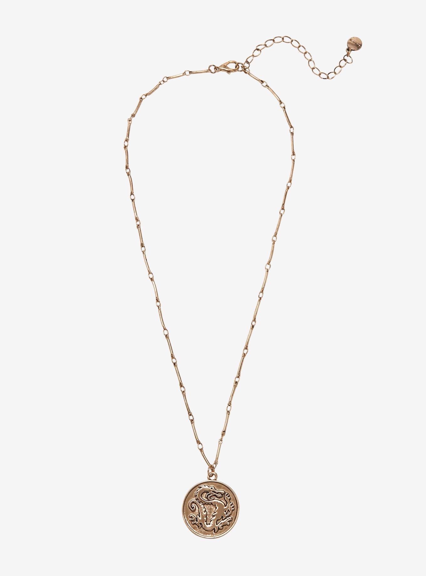 Disney Mulan Dragon Medallion Necklace, , alternate