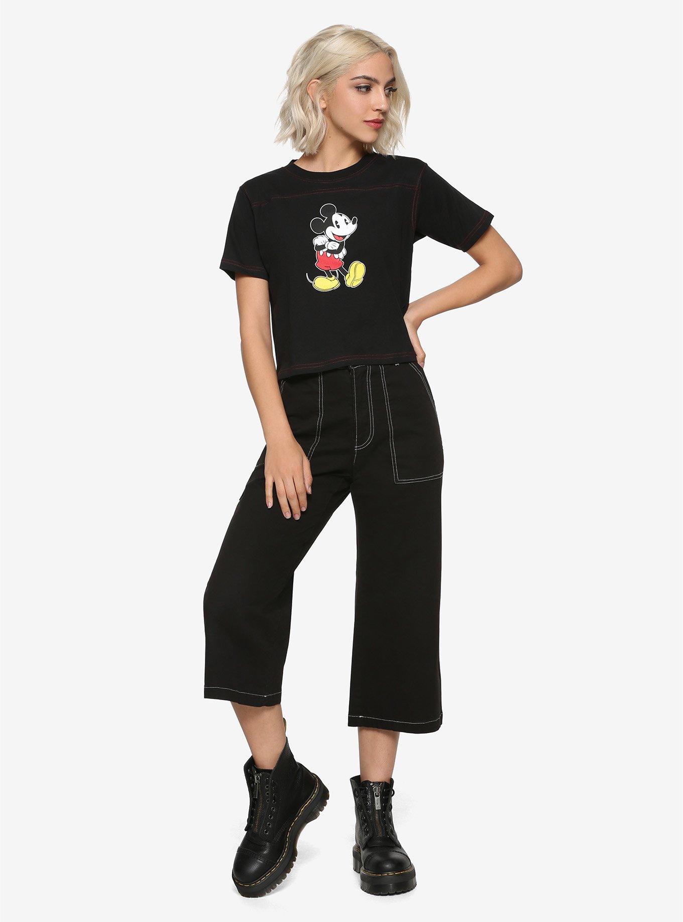 Disney Mickey Mouse Girls Crop T-Shirt, , alternate