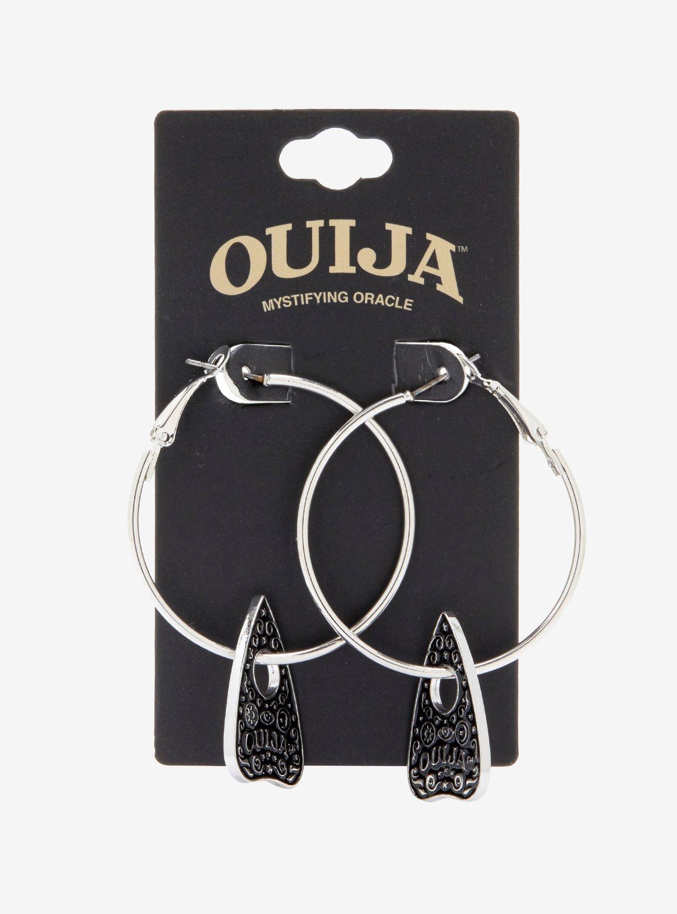 Ouija Planchette Hoop Earrings, , alternate
