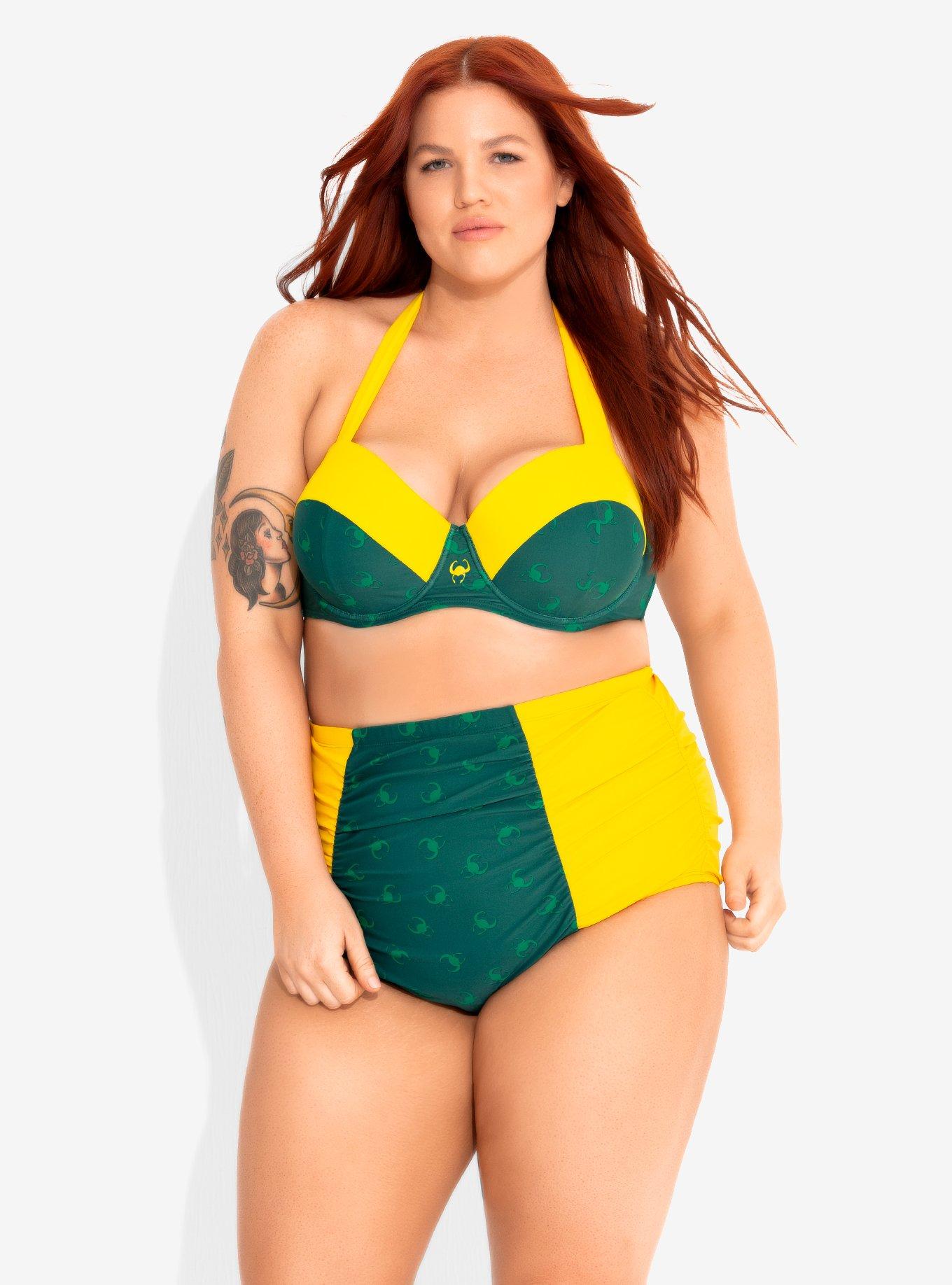 Her Universe Marvel Loki Helmet Swim Top Plus Size, , alternate