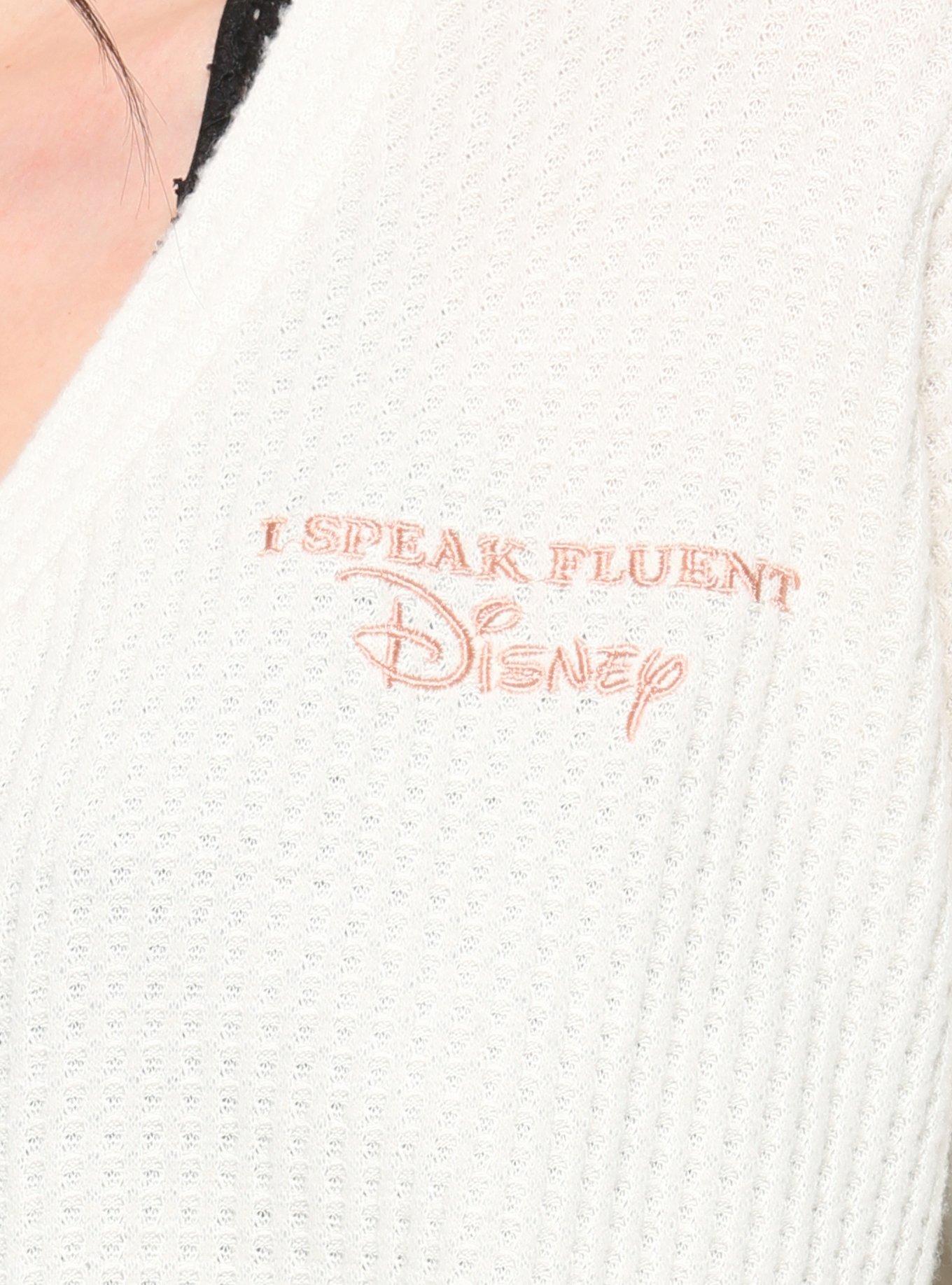 Her Universe Destination Disney Speak Fluent Disney Button-Up Girls Long-Sleeve Top, , alternate