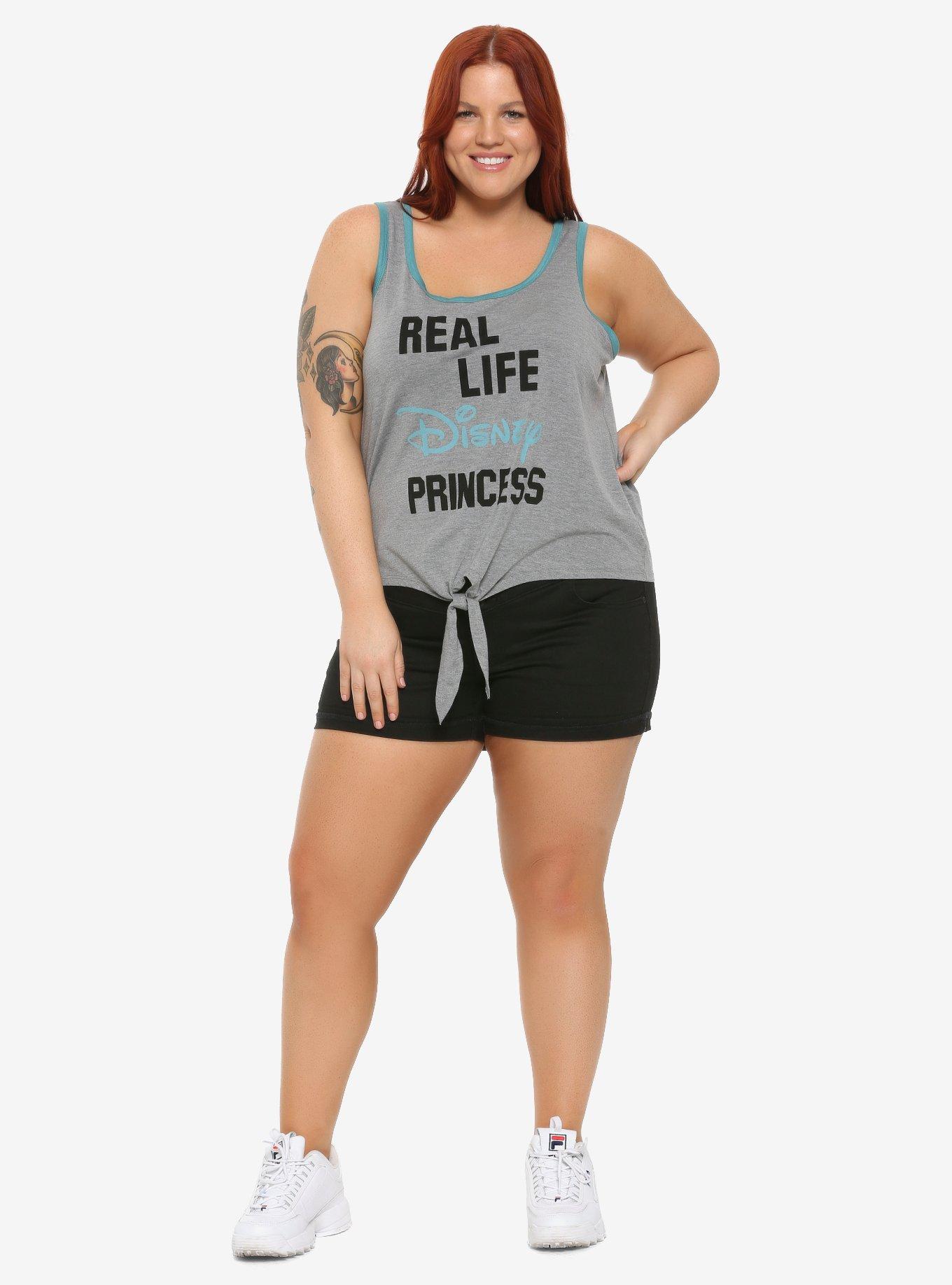 Her Universe Destination Disney Real Life Princess Tie-Front Girls Tank Top Plus Size, , alternate