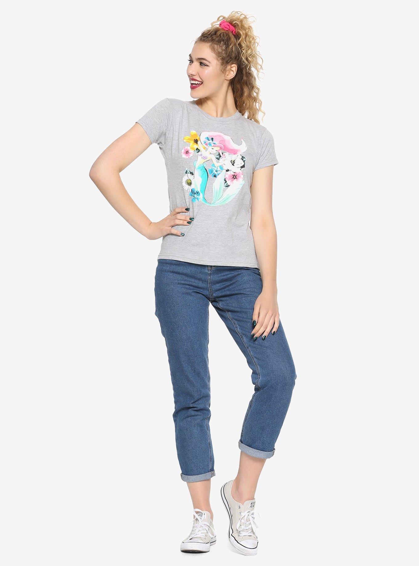 Disney The Little Mermaid Watercolor Ariel Girls T-Shirt, , alternate