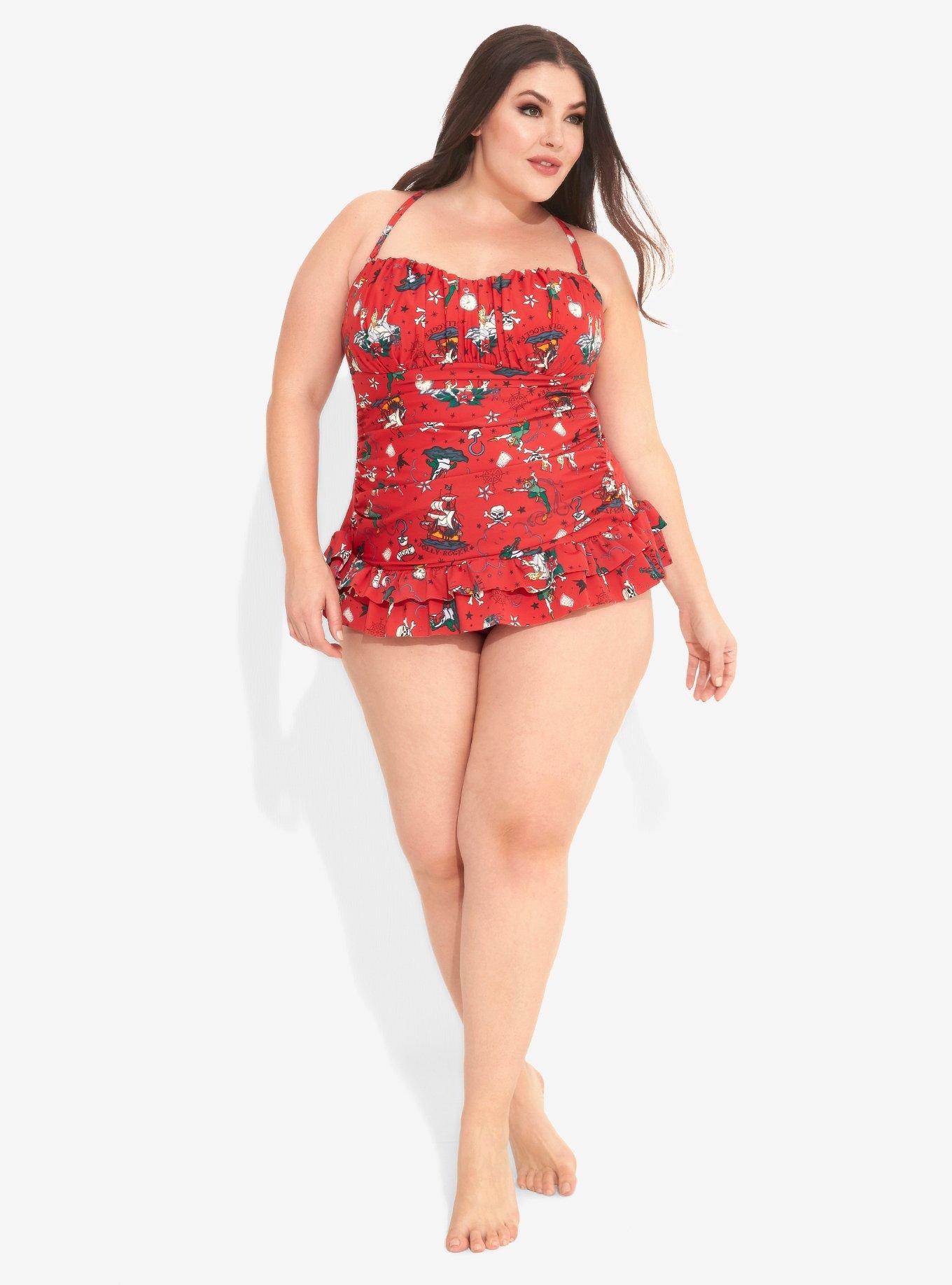 Disney Peter Pan Pirate Tattoo Retro Swimsuit Plus Size, , alternate