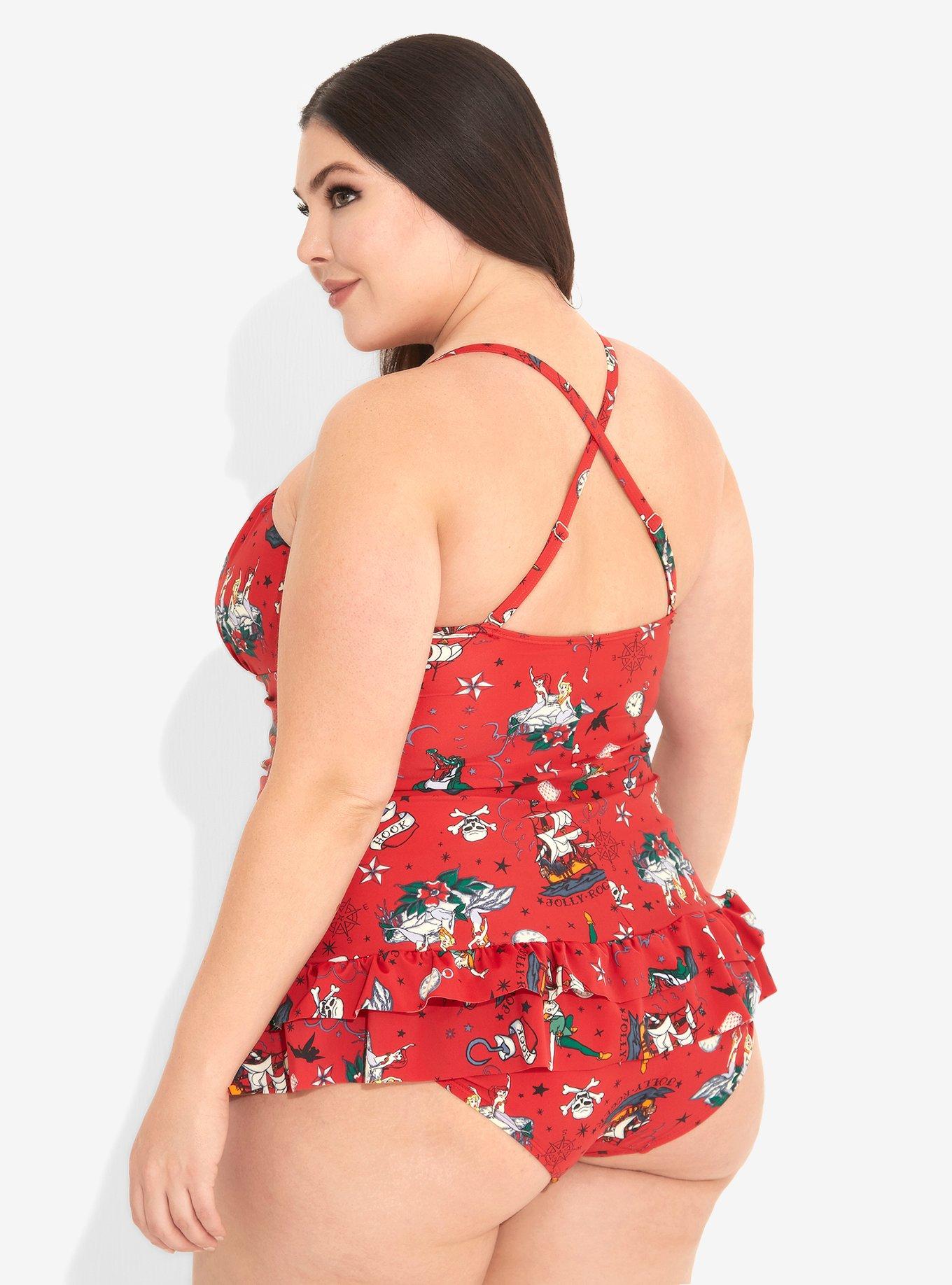 Disney Peter Pan Pirate Tattoo Retro Swimsuit Plus Size, , alternate