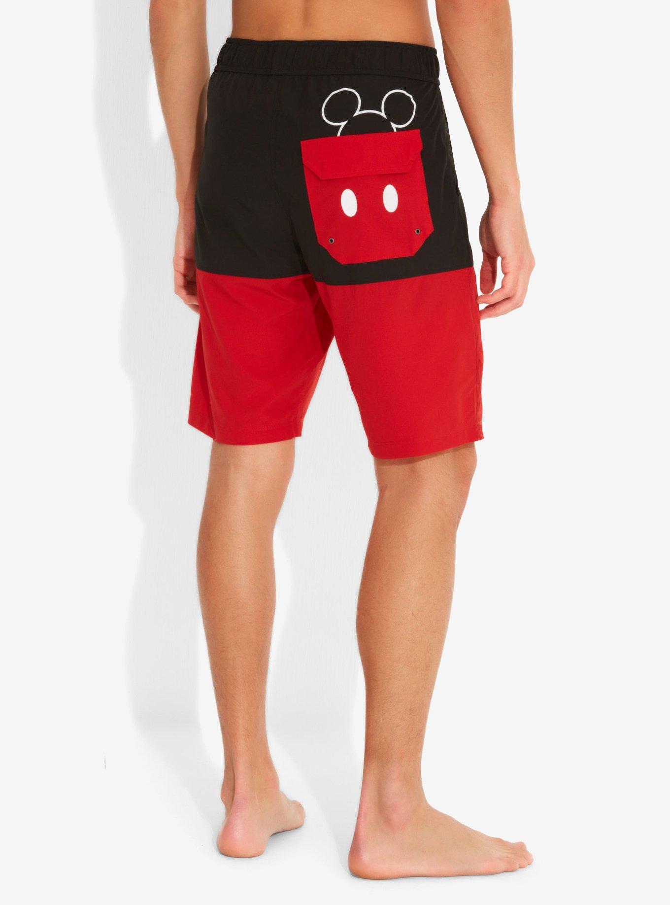 Disney Mickey Mouse Swim Trunks, RED  BLACK, alternate