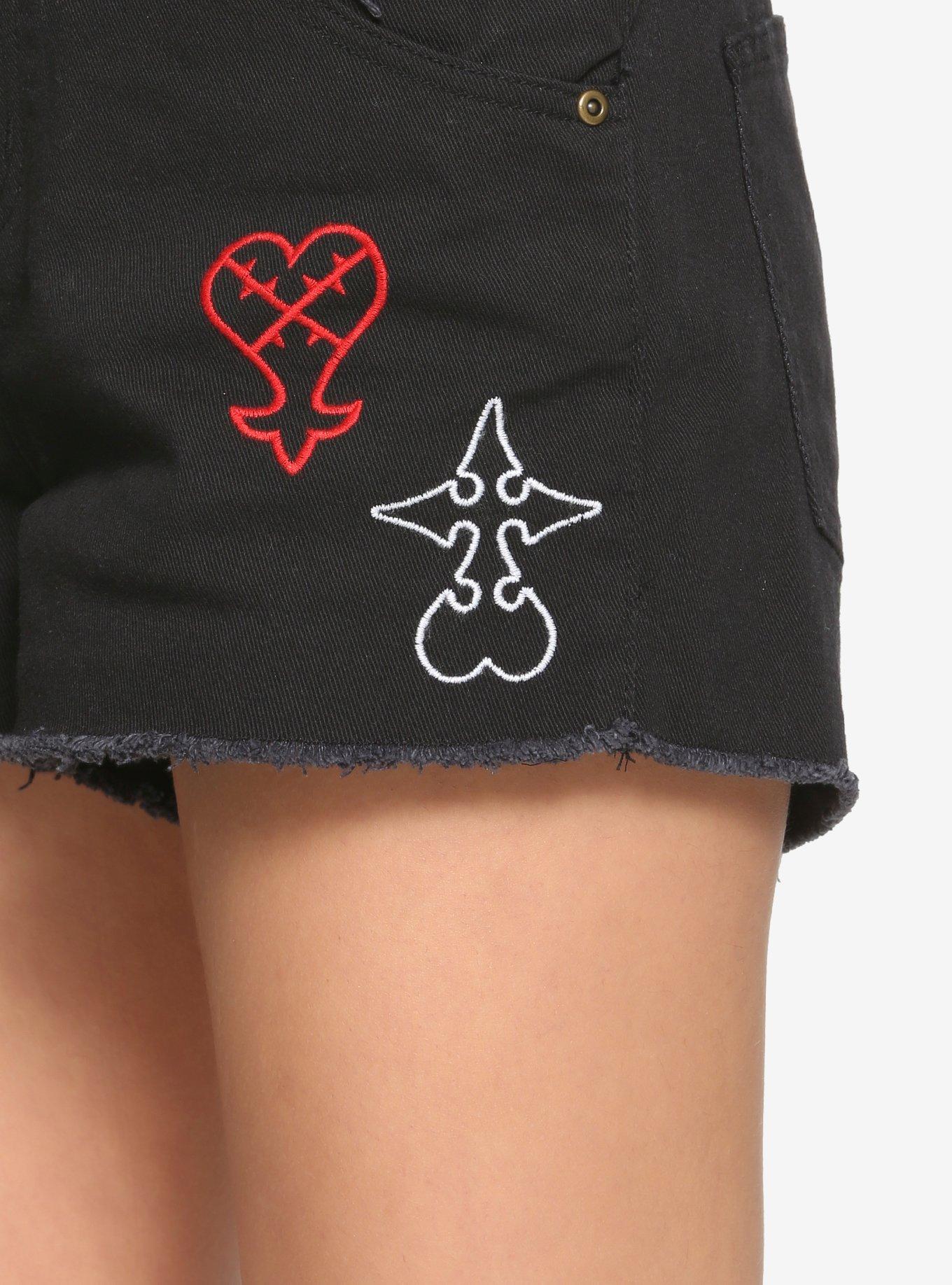 Disney Kingdom Hearts III Symbols Shortalls Hot Topic Exclusive, BLACK, alternate